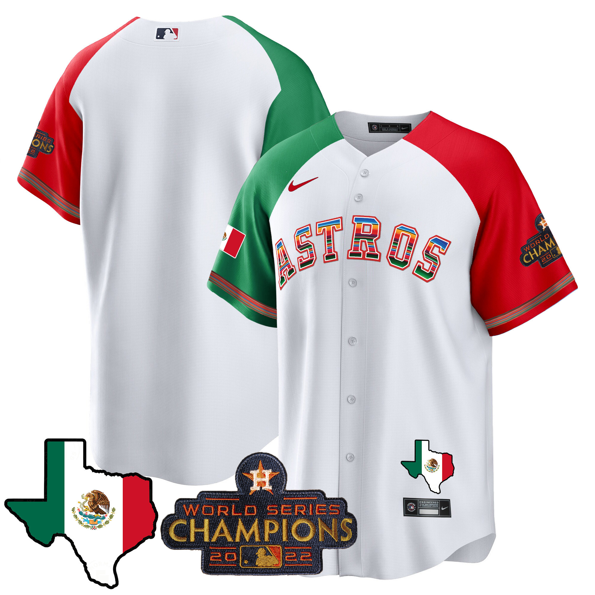 Team Men's Houston Astros Mexico Texas Map Cool Base Alternate Jersey - All Stitched