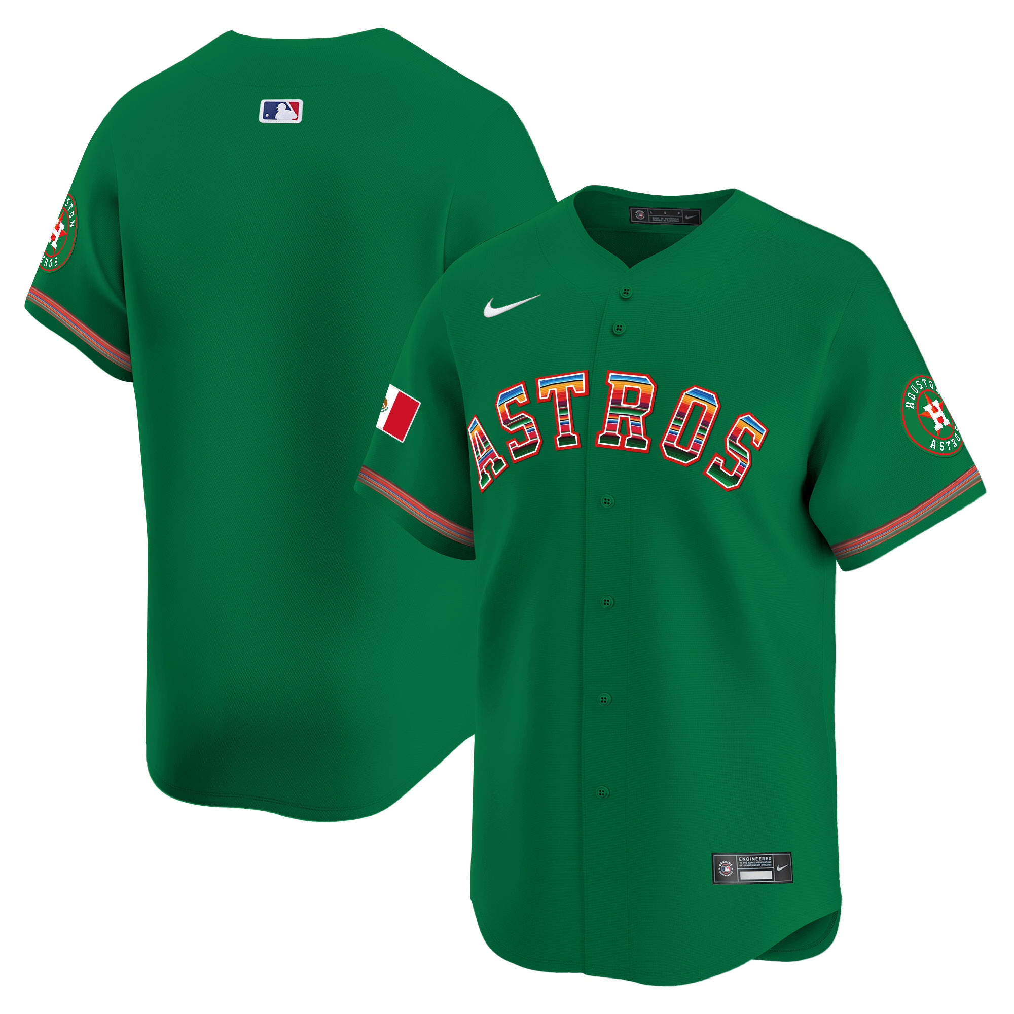 Team Men's Houston Astros Mexico Vapor Premier Limited Green Jersey - All Stitched