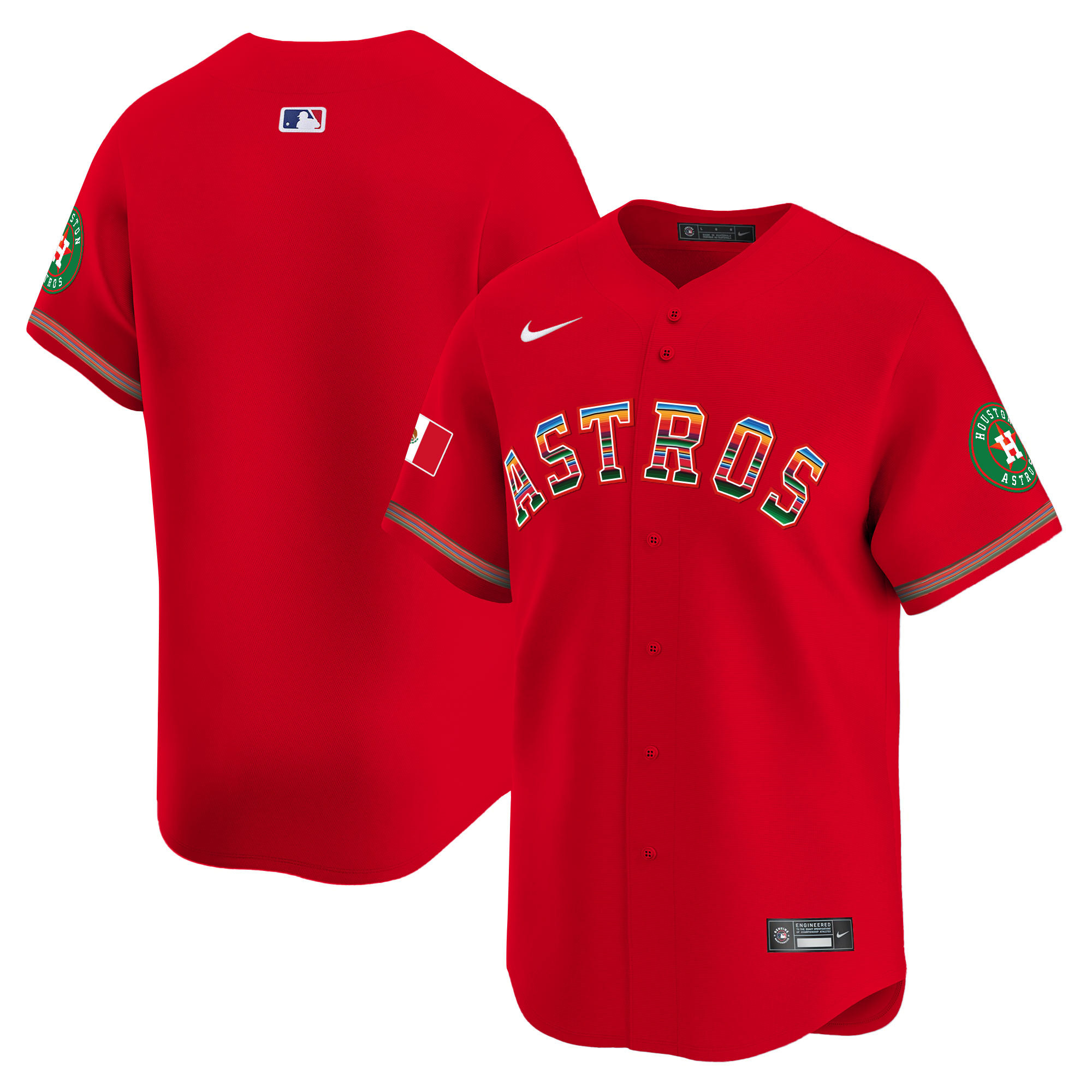Team Men's Houston Astros Mexico Vapor Premier Limited Red Jersey - All Stitched