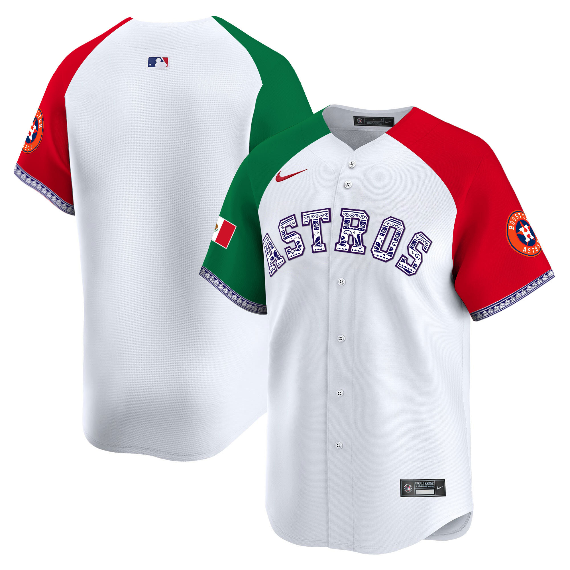 Team Men's Houston Astros Mexico Vapor Premier Limited V2 Alternate Jersey - All Stitched