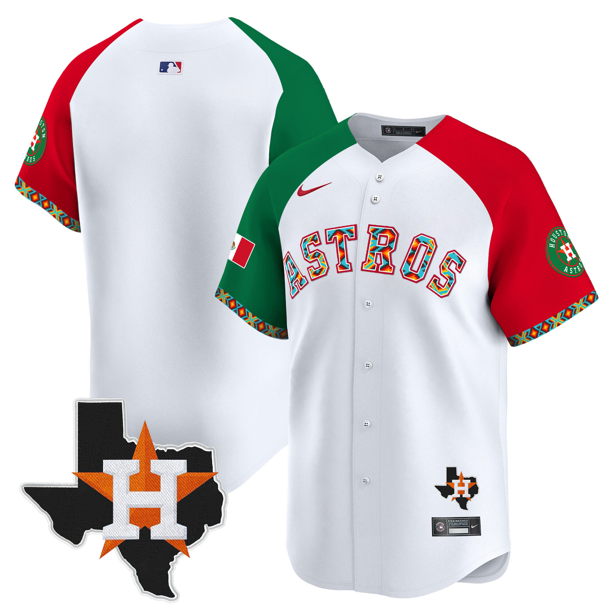 Team Men's Houston Astros Mexico Vapor Premier Limited V3 Alternate Jersey - All Stitched