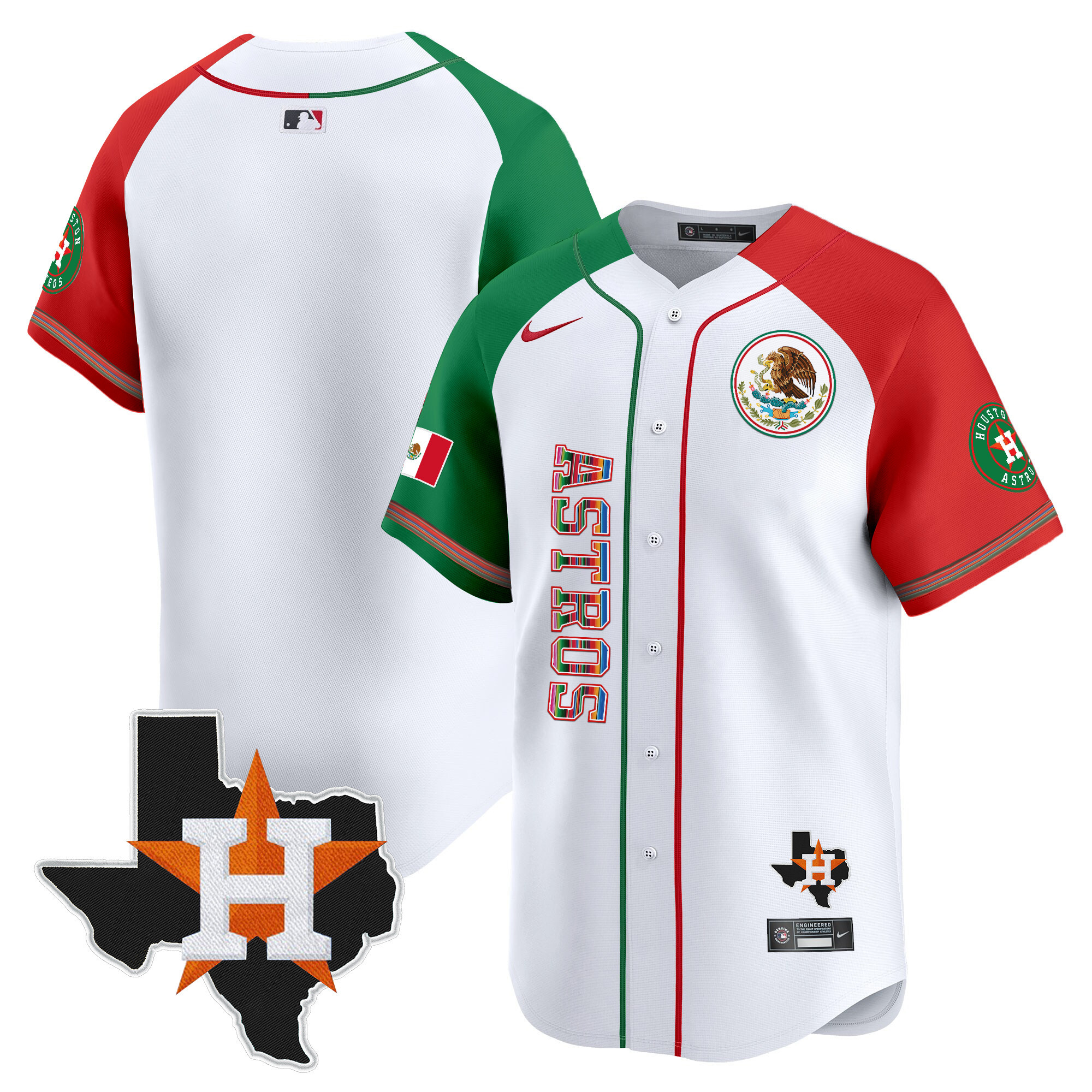 Team Men's Houston Astros Mexico Vapor Premier Limited V4 Alternate Jersey - All Stitched