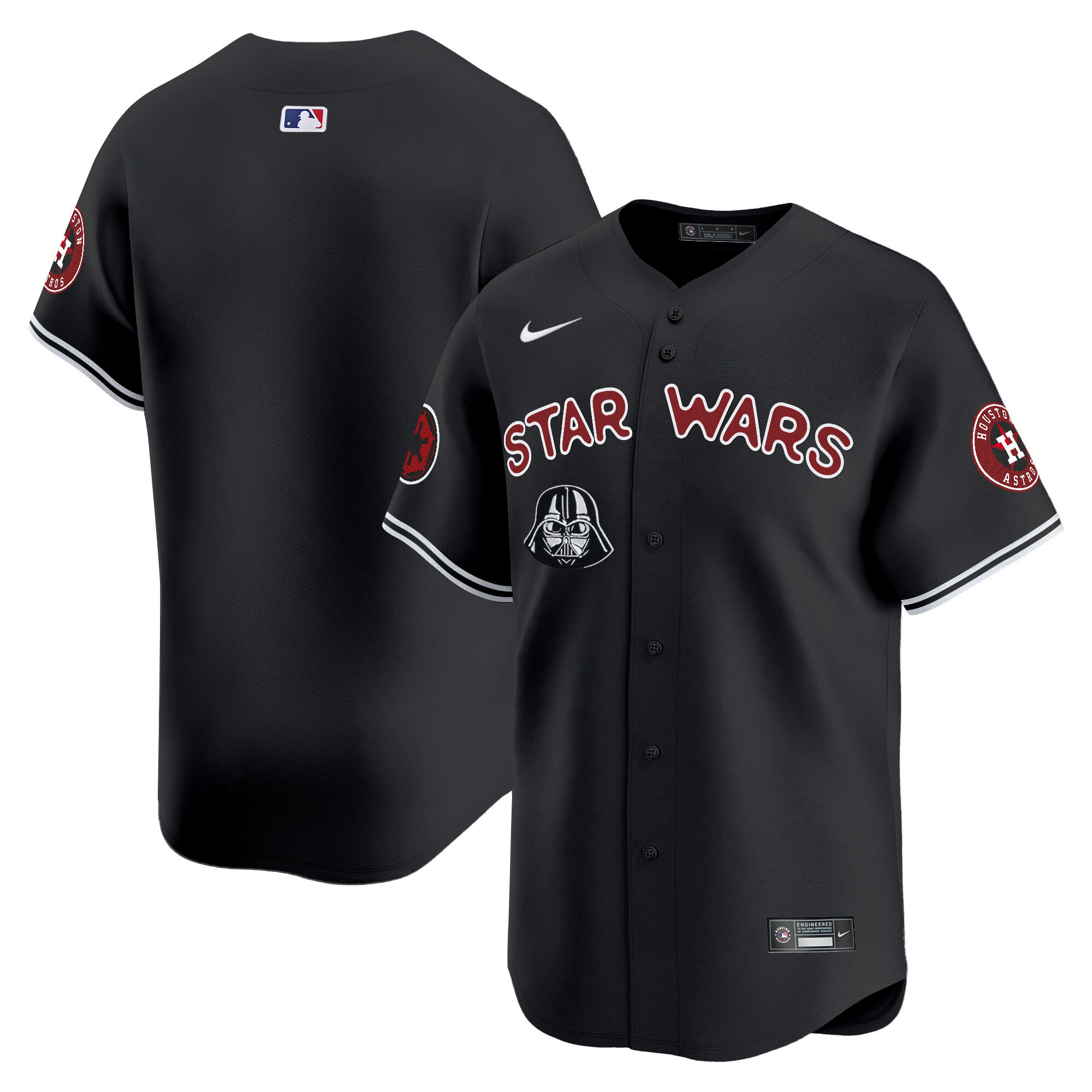 Team Men's Houston Astros SW Vapor Premier Limited Black Jersey - All Stitched