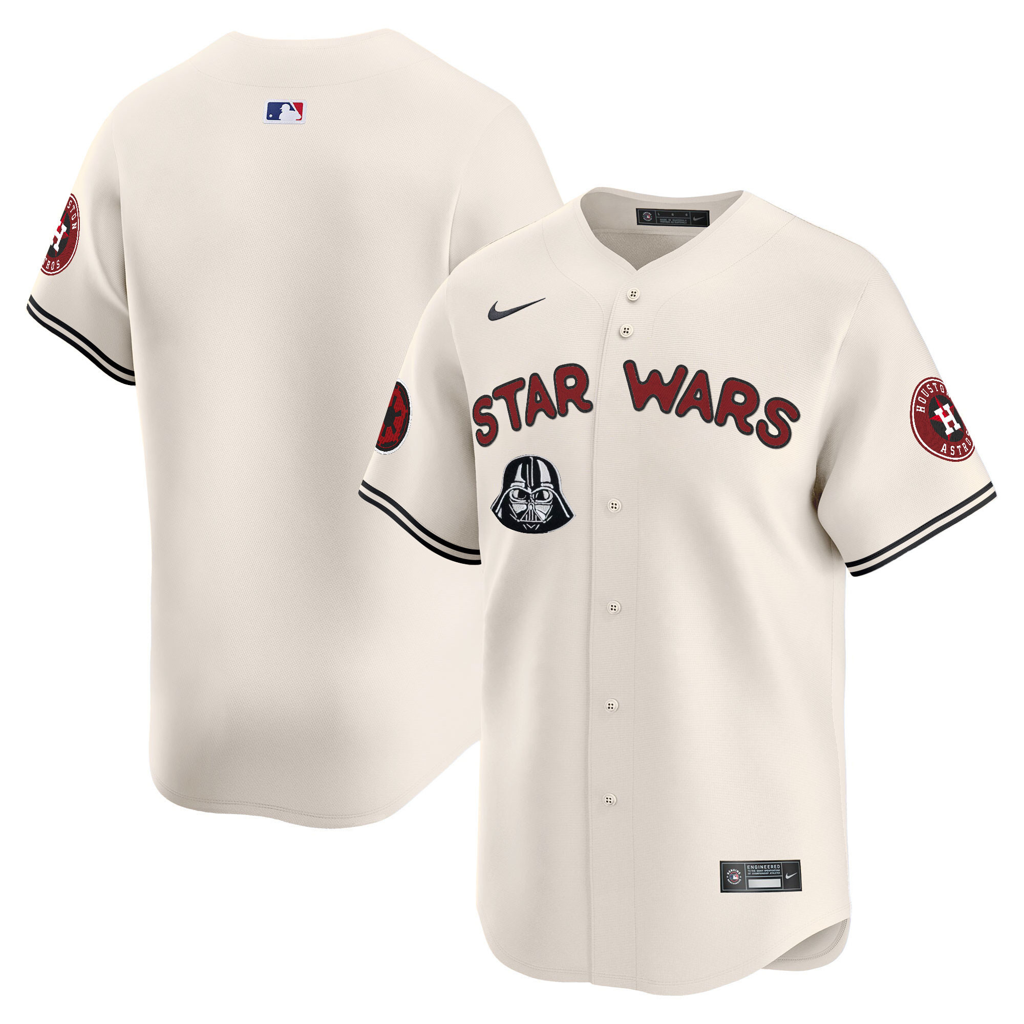 Team Men's Houston Astros SW Vapor Premier Limited Cream Jersey - All Stitched