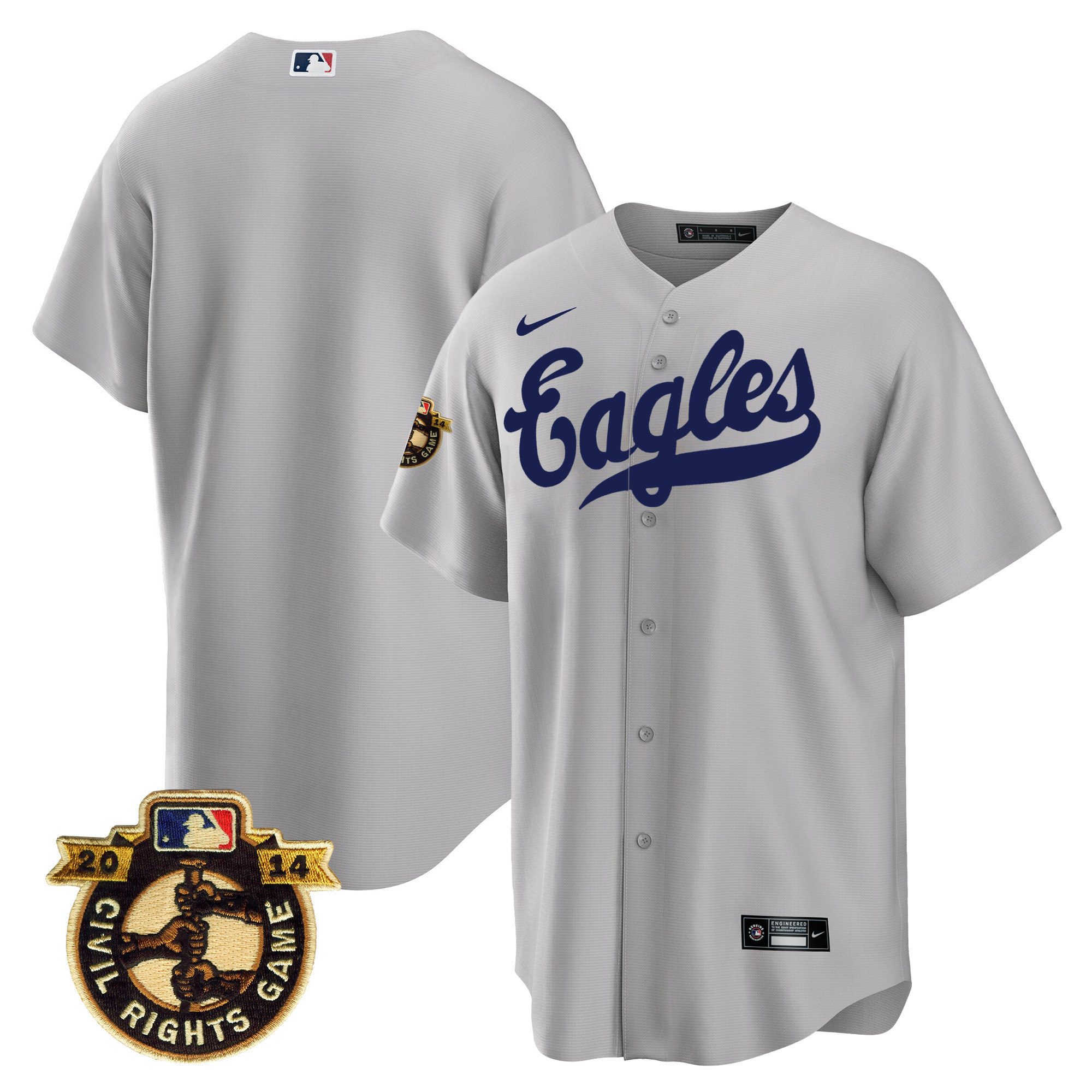 Team Men's Houston Astros Throwback 1950 Houston Eagles Gray Jersey - All Stitched