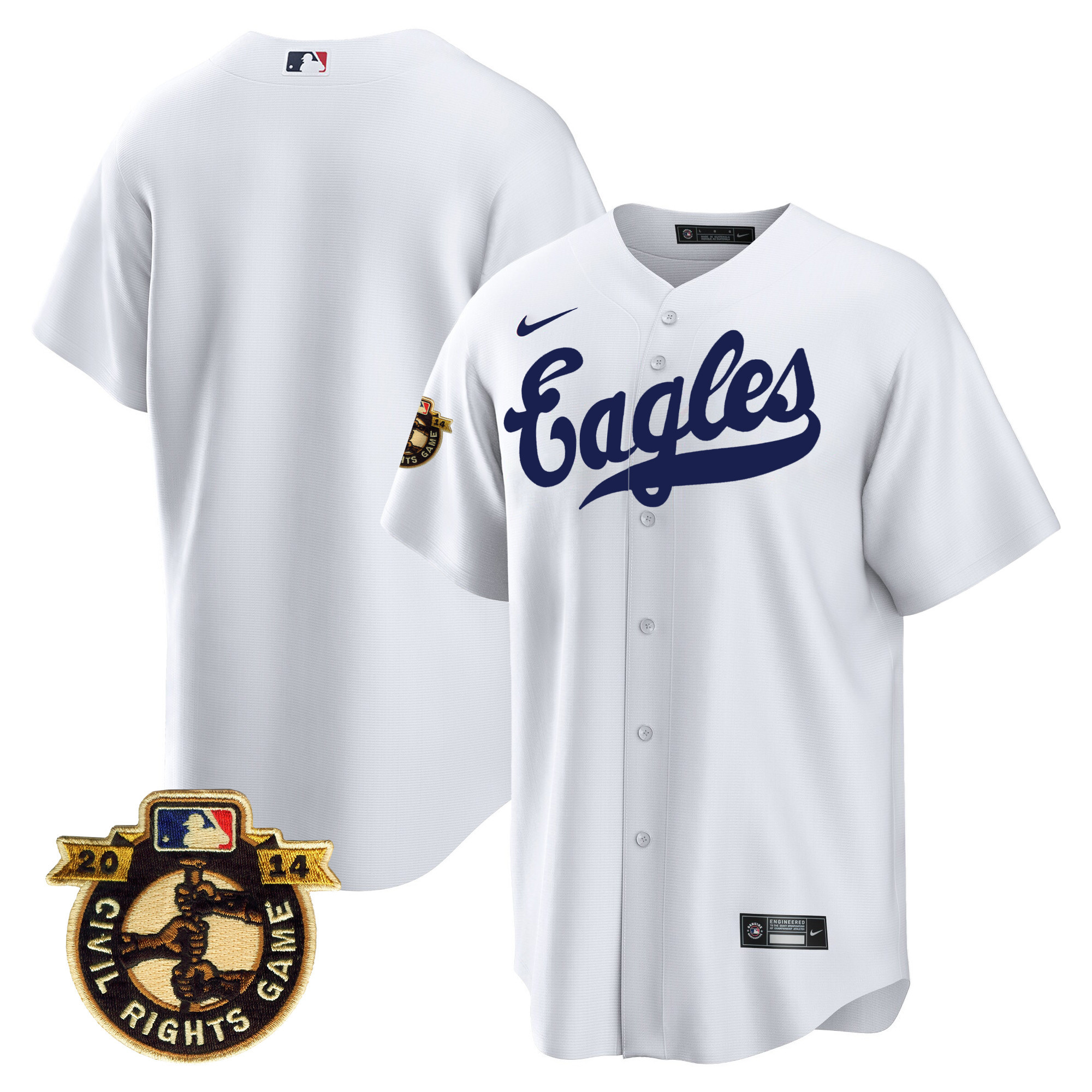 Team Men's Houston Astros Throwback 1950 Houston Eagles White Jersey - All Stitched