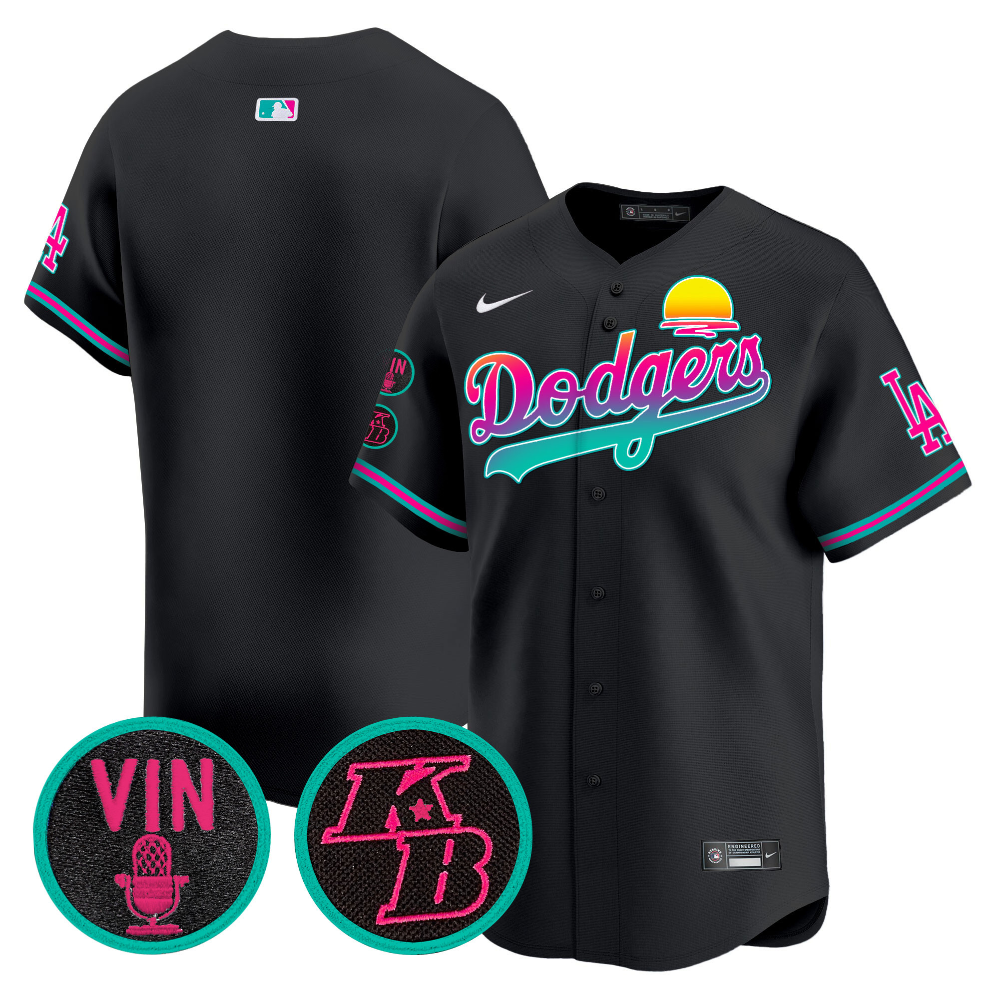 Team Men's Los Angeles Dodgers 2024 Los Angeles City Style Vapor Premier Limited V2 Black Jersey - All Stitched