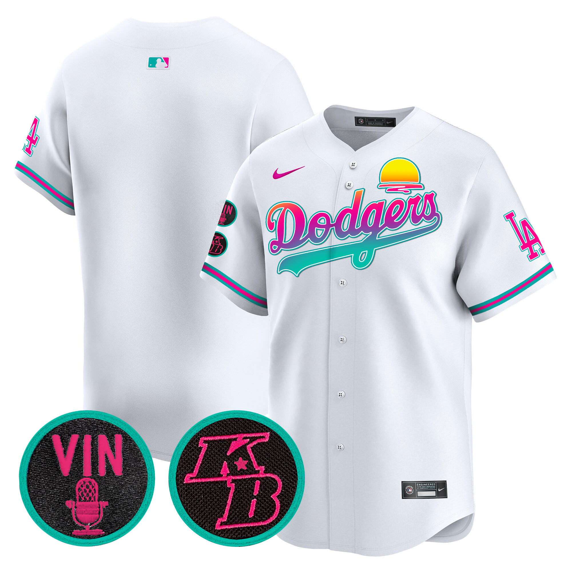 Team Men's Los Angeles Dodgers 2024 Los Angeles City Style Vapor Premier Limited V2 White Jersey - All Stitched