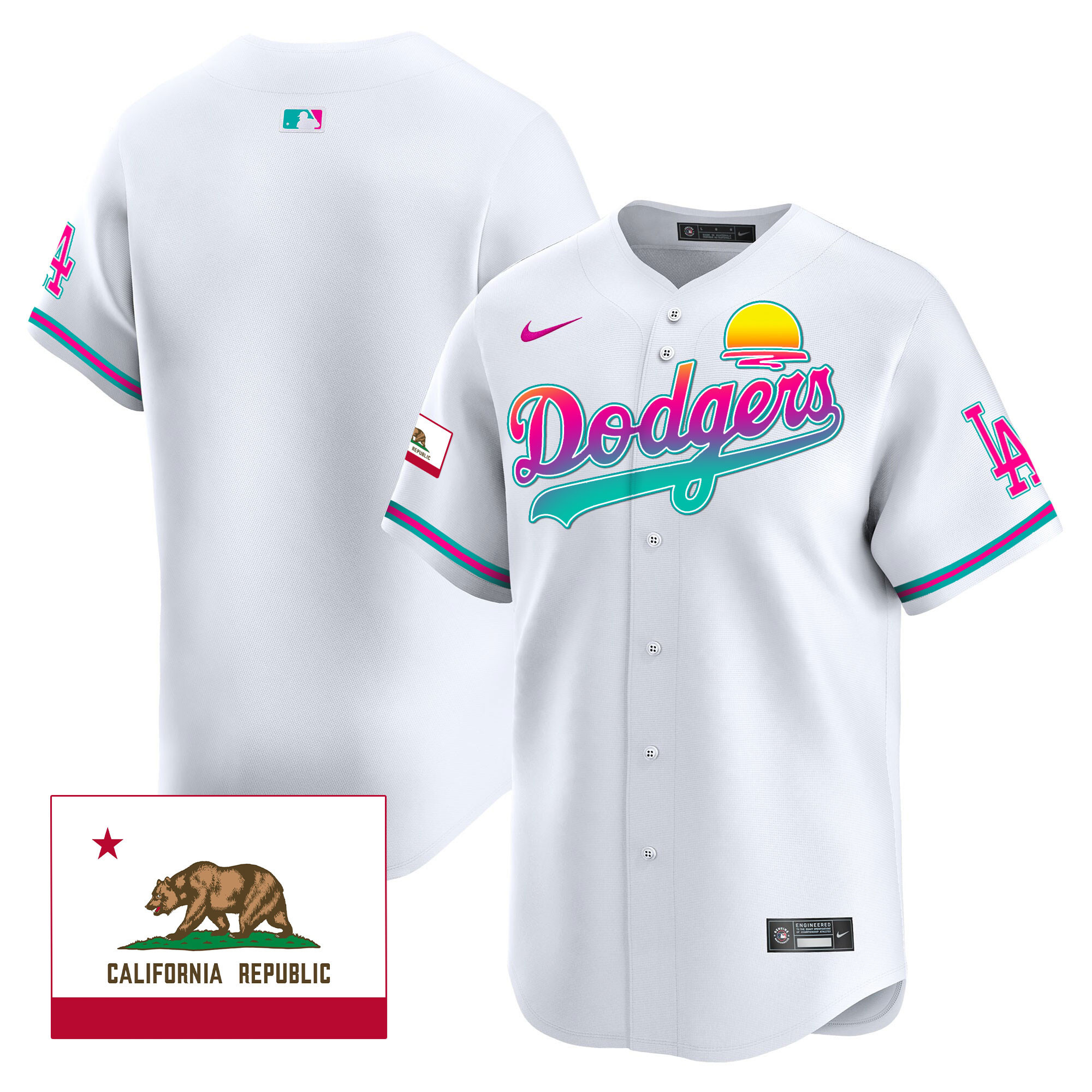 Team Men's Los Angeles Dodgers 2024 Los Angeles City Style Vapor Premier Limited White Jersey - All Stitched