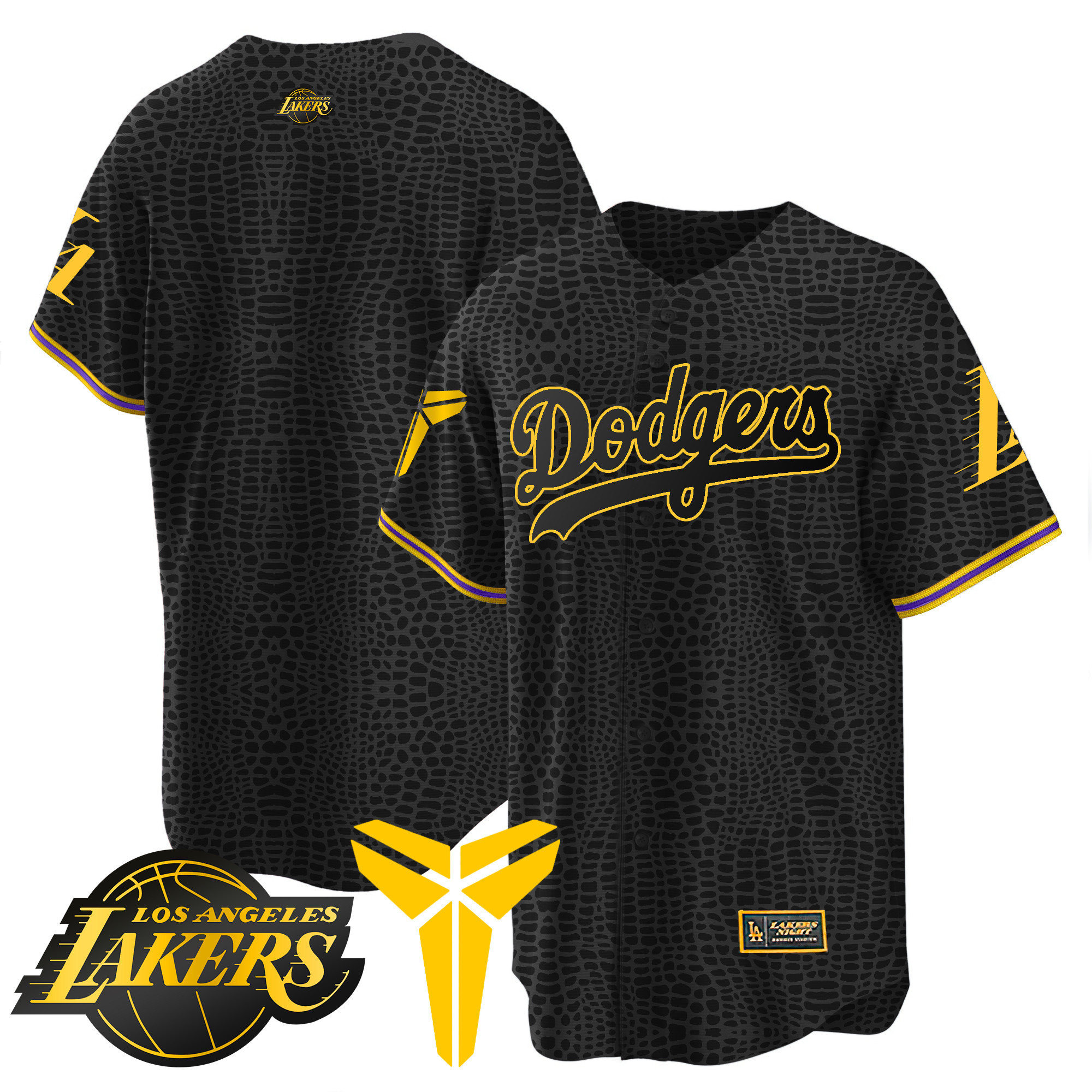 Team Men's Los Angeles Dodgers Cool Base Mamba V2 Jersey - All Stitched
