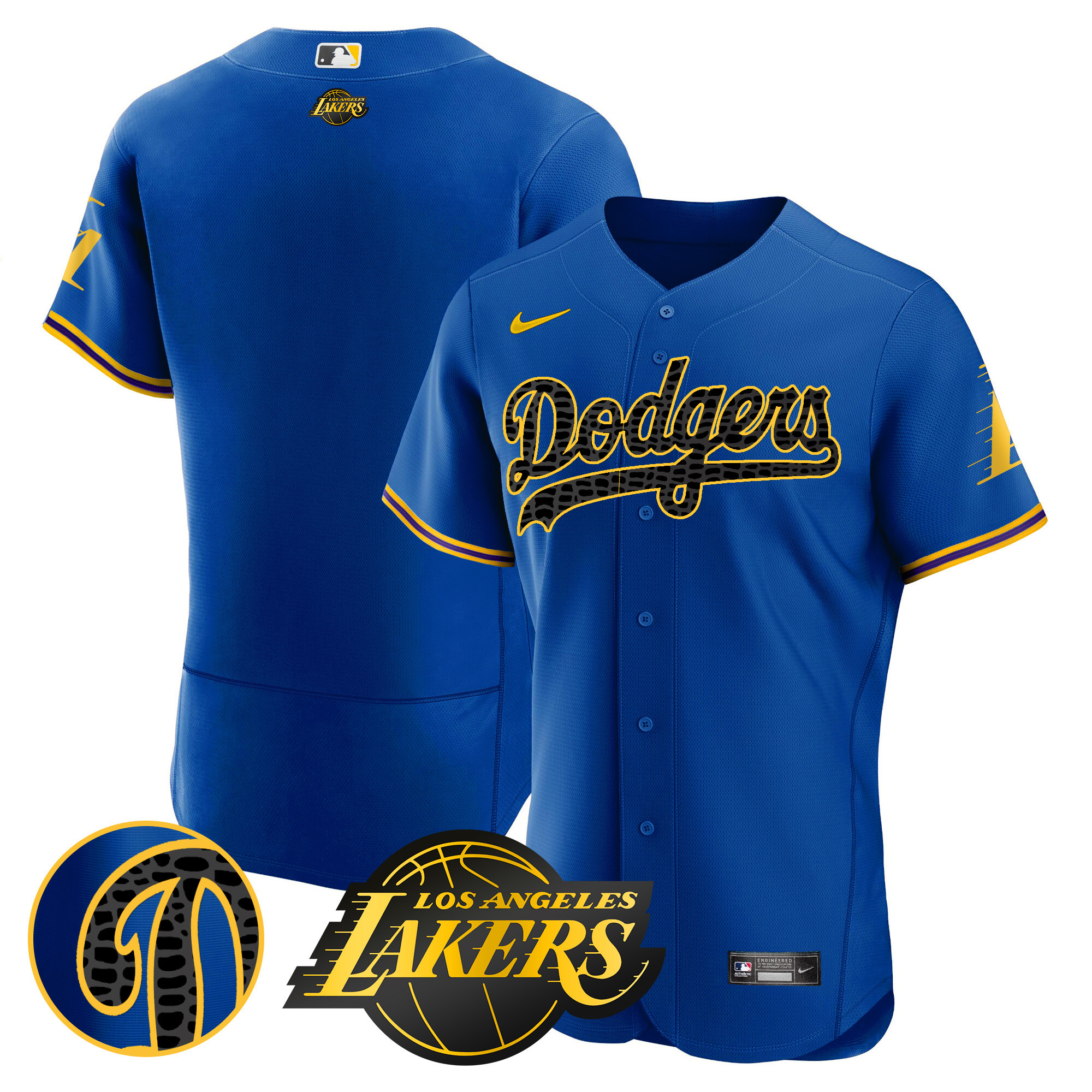 Team Men's Los Angeles Dodgers Flex Base Mamba Royal Jersey - All Stitched