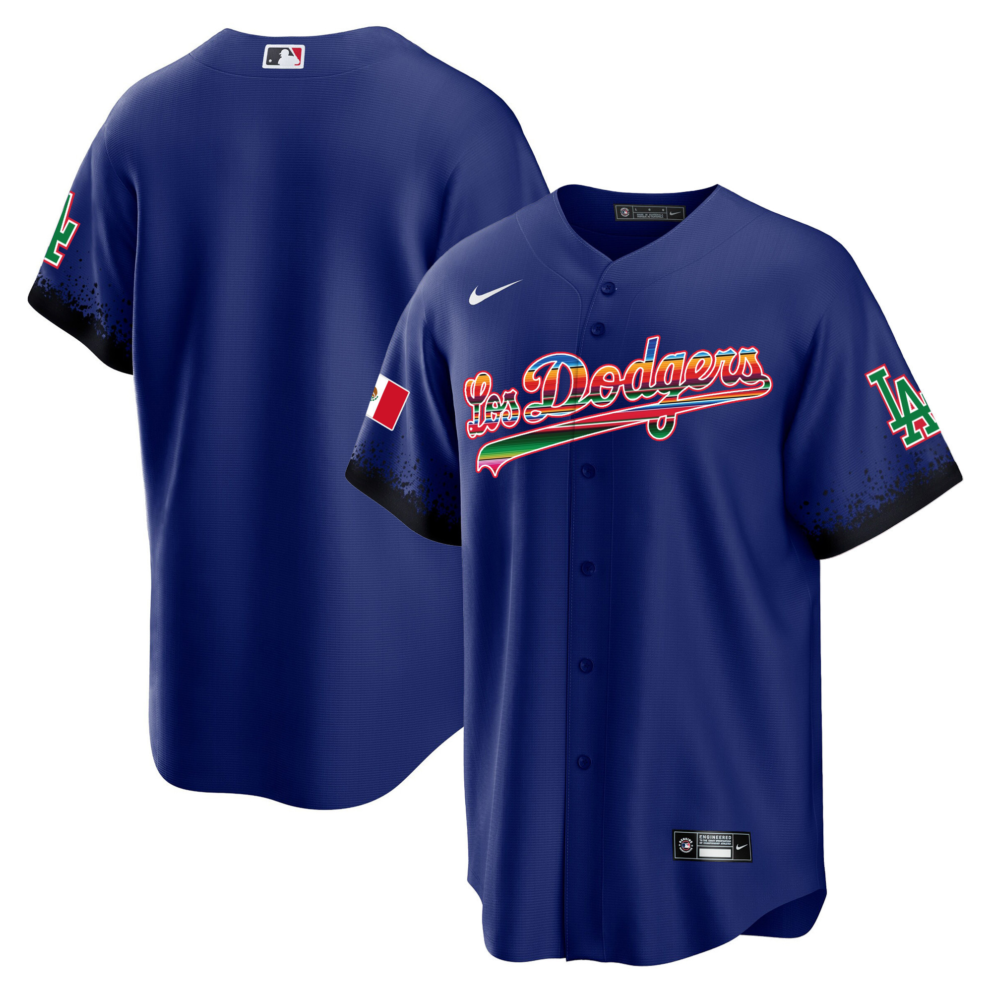 Team Men's Los Angeles Dodgers Mexico Cool Base City Connect Limited Royal Jersey - All Stitched
