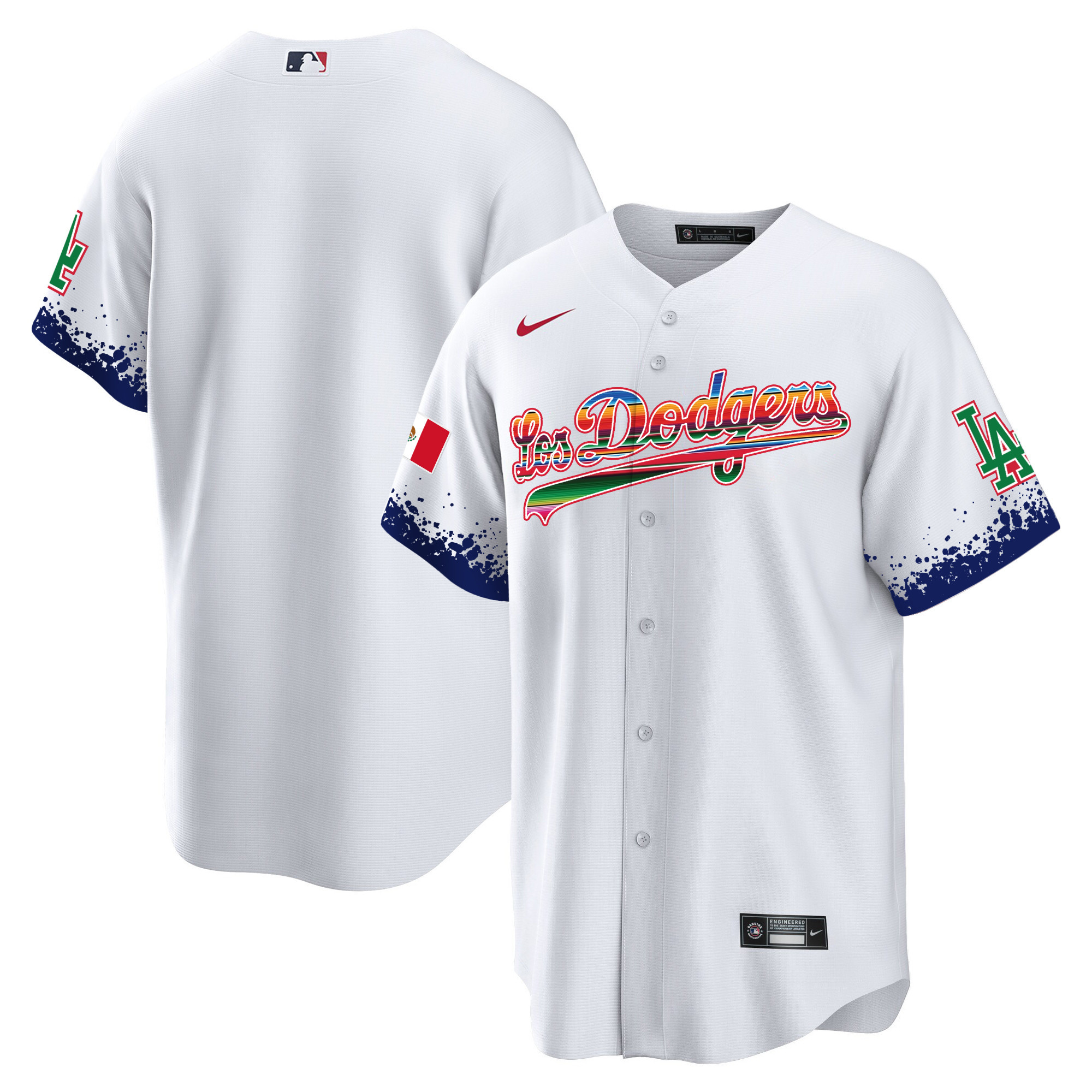 Team Men's Los Angeles Dodgers Mexico Cool Base City Connect Limited White Jersey - All Stitched