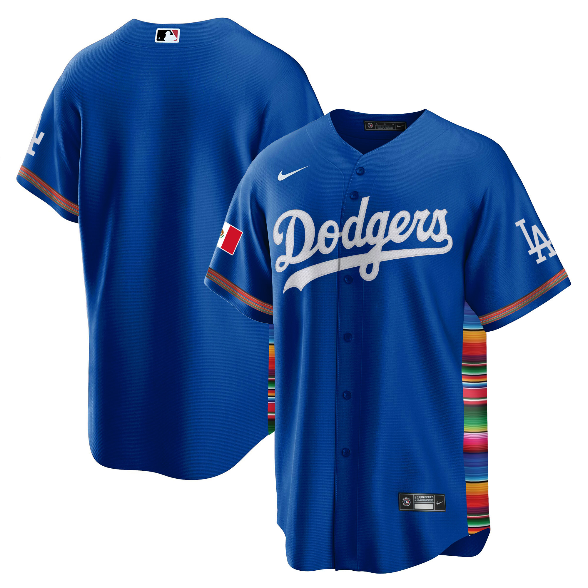 Team Men's Los Angeles Dodgers Mexico Cool Base Limited V2 Royal Jersey - All Stitched
