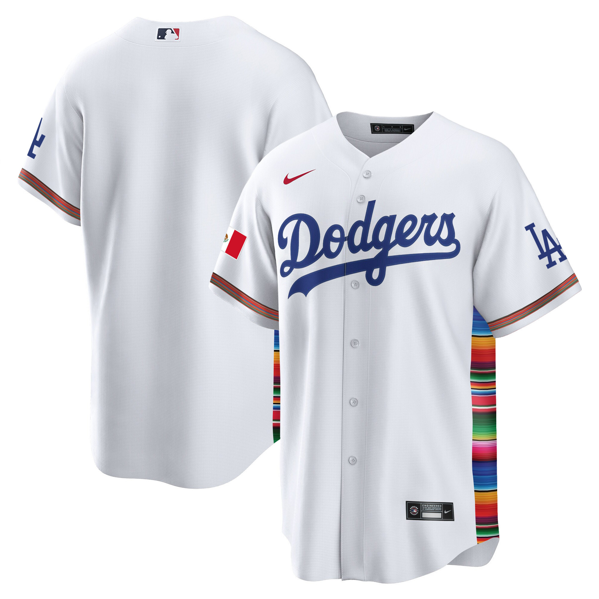 Team Men's Los Angeles Dodgers Mexico Cool Base Limited V2 White Jersey - All Stitched