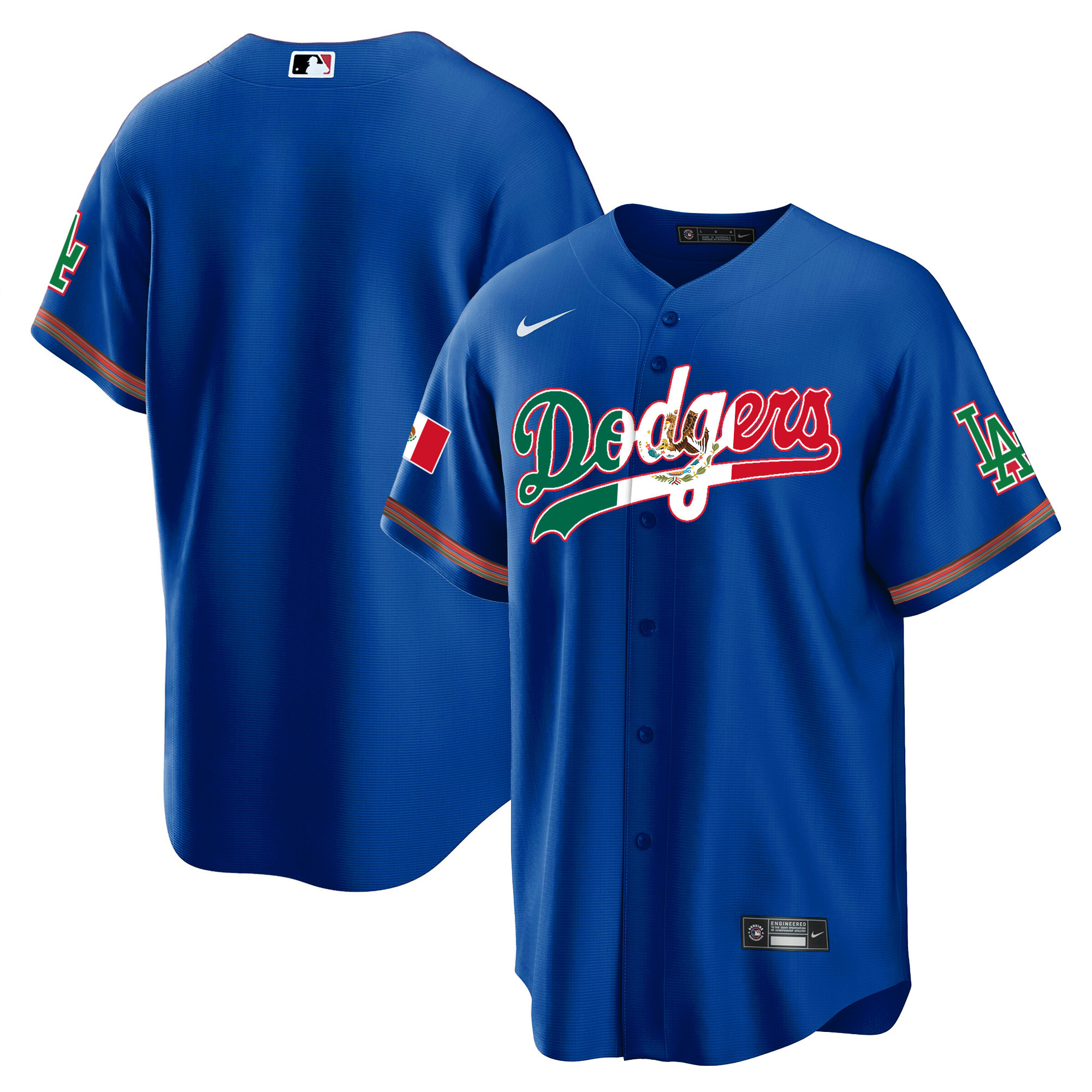 Team Men's Los Angeles Dodgers Mexico Cool Base Limited V4 Royal Jersey - All Stitched