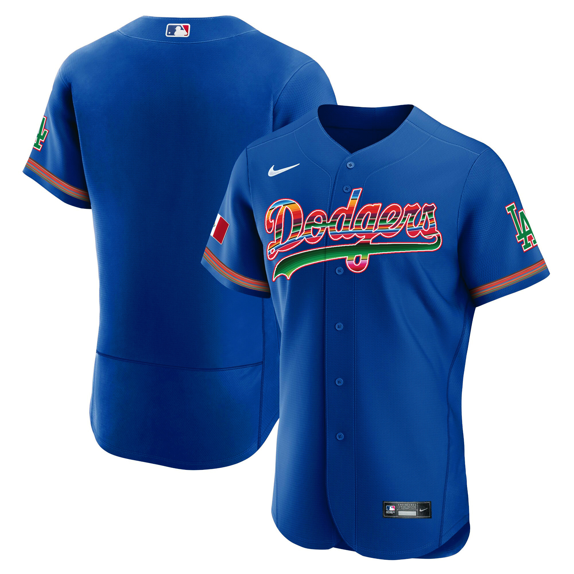 Team Men's Los Angeles Dodgers Mexico Flex Base Limited Royal Jersey - All Stitched
