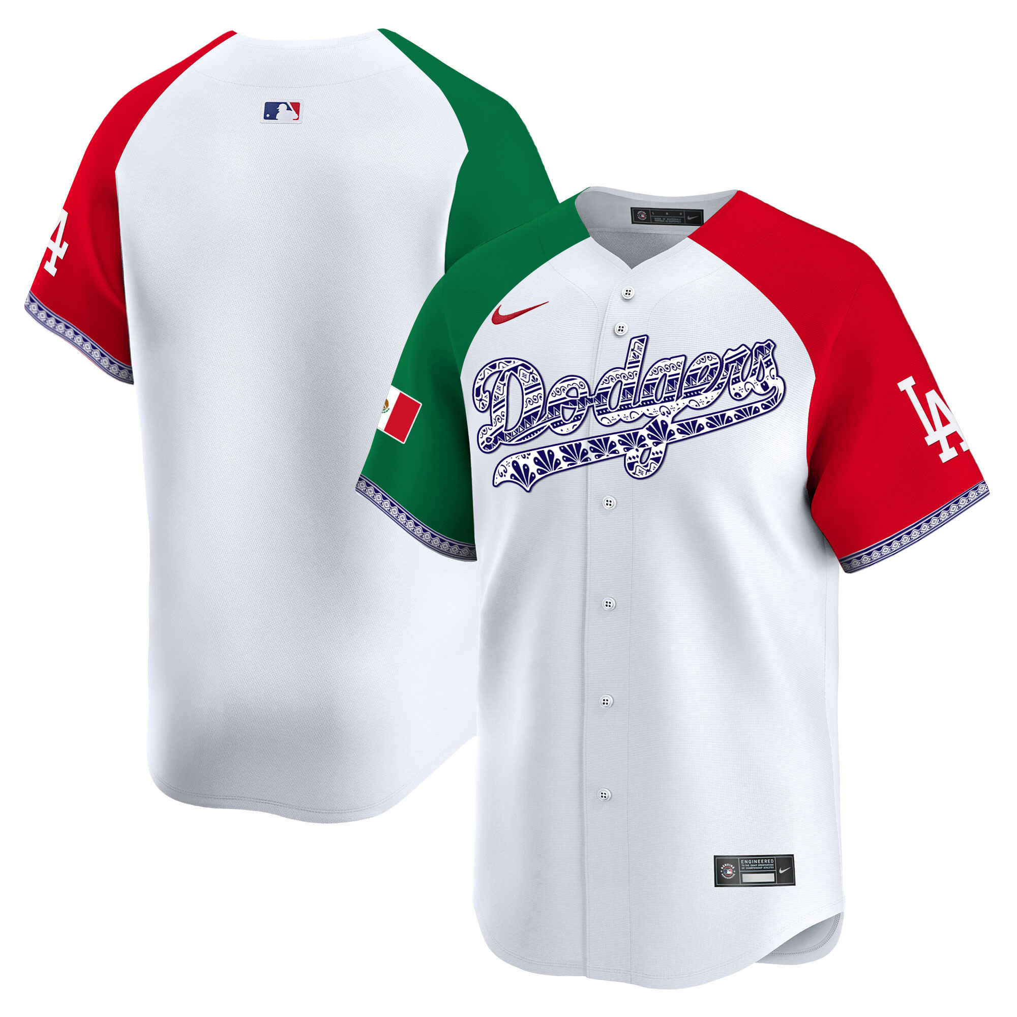 Team Men's Los Angeles Dodgers Mexico Vapor Premier Limited V3 Alternate Jersey - All Stitched