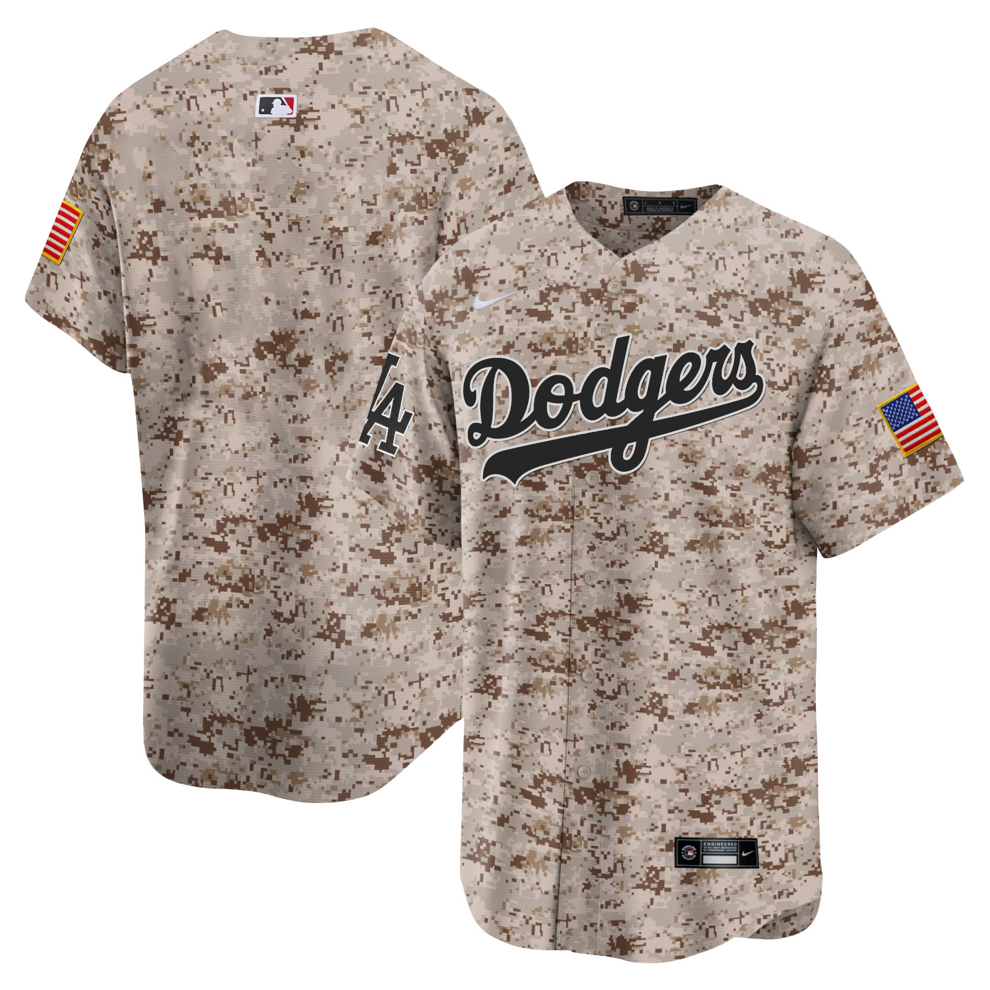 Team Men's Los Angeles Dodgers USMC Alternate Vapor Premier Limited Desert Jersey - All Stitched