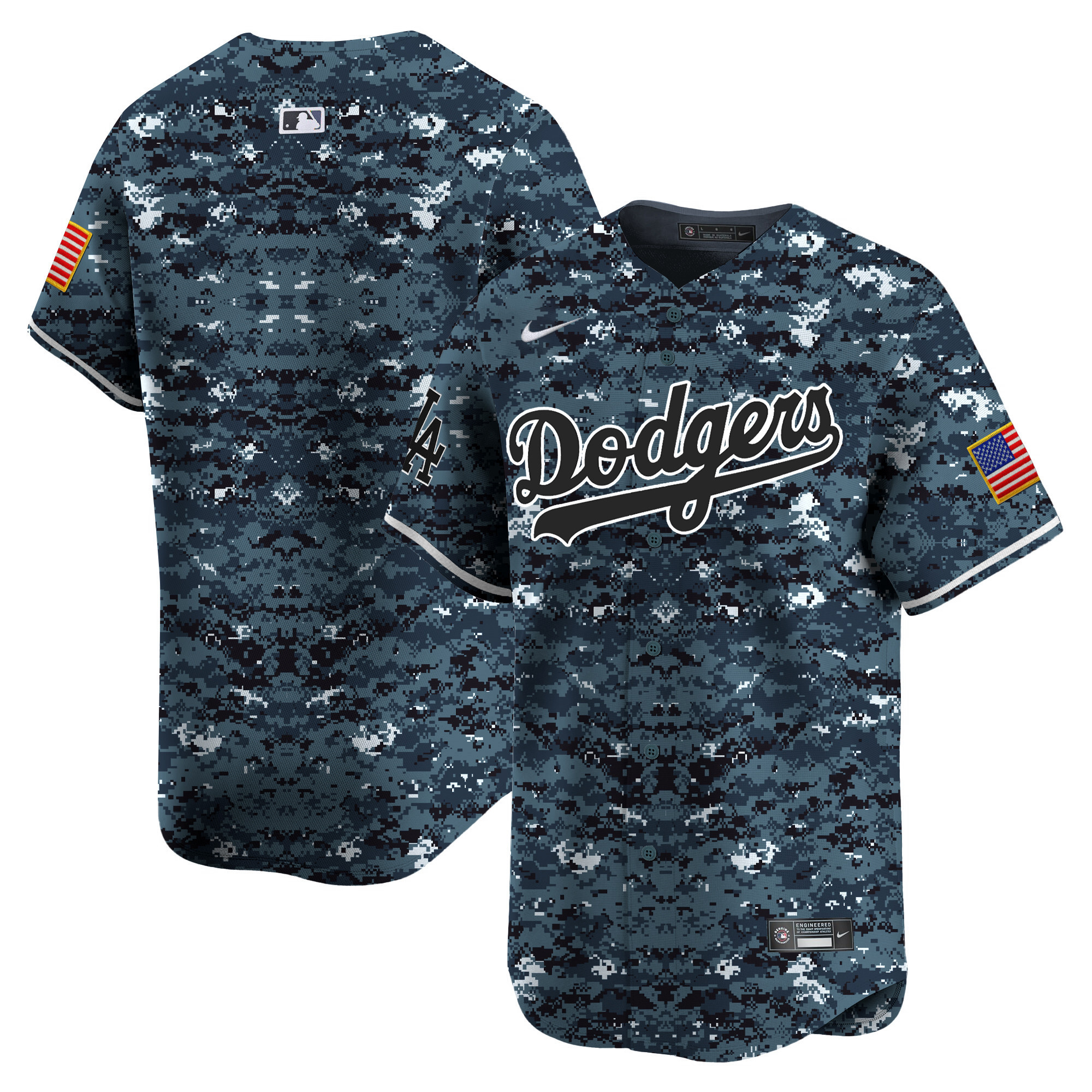 Team Men's Los Angeles Dodgers USMC Alternate Vapor Premier Limited Navy Jersey - All Stitched