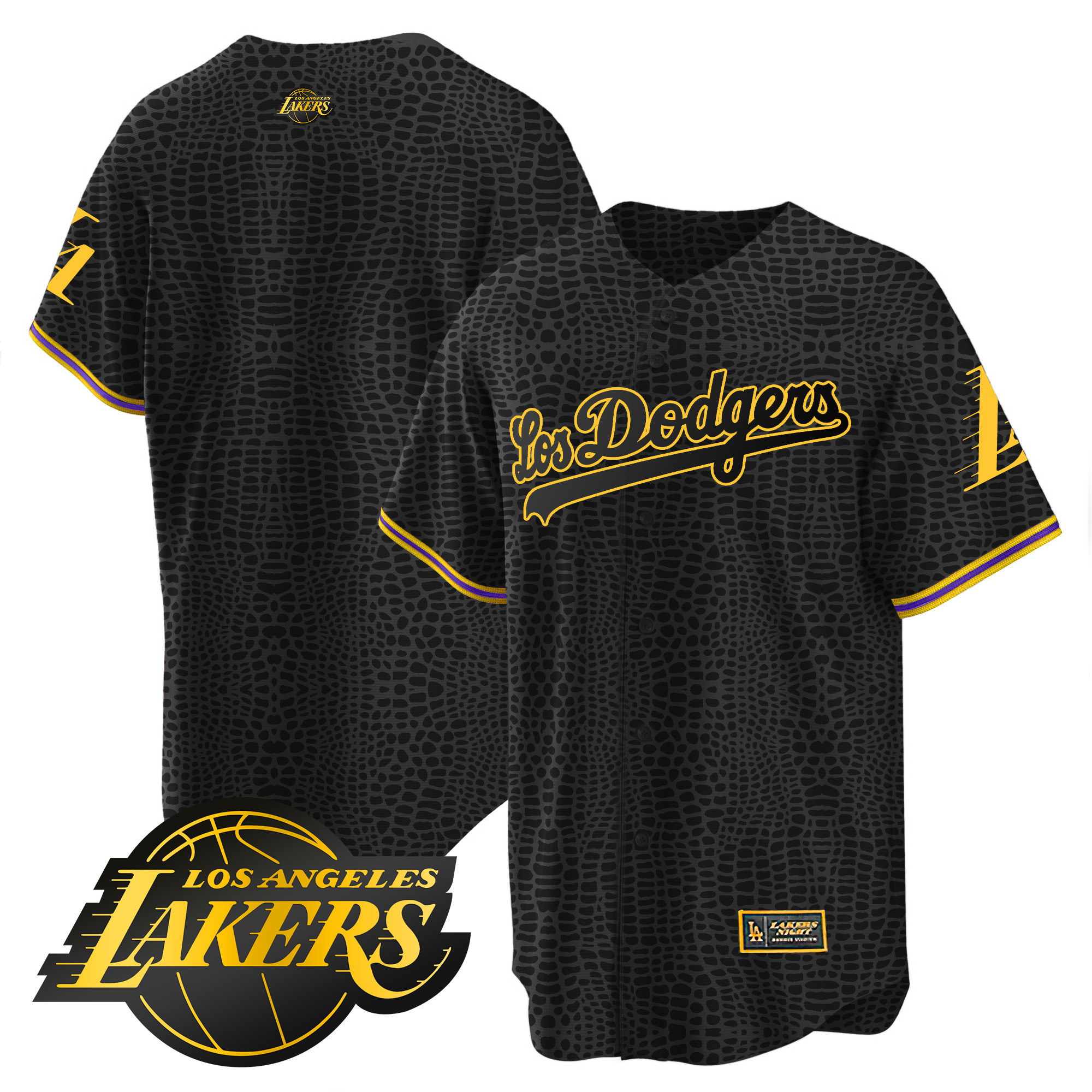 Team Men's Los Los Angeles Dodgers Cool Base Mamba Jersey - All Stitched