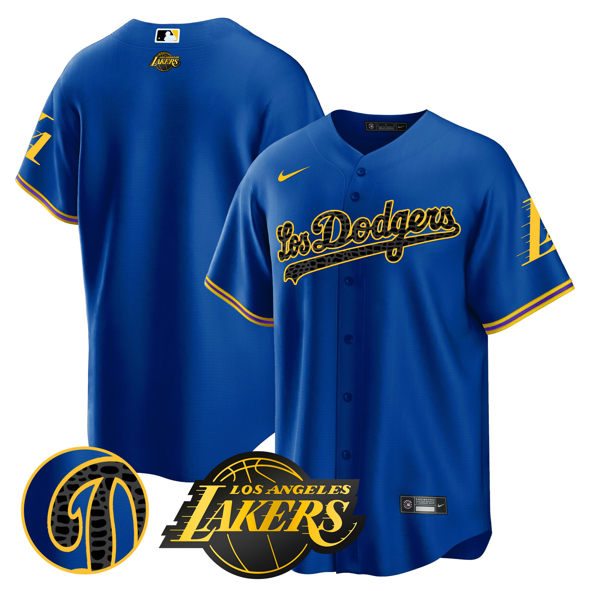 Team Men's Los Los Angeles Dodgers Cool Base Mamba Royal Jersey - All Stitched