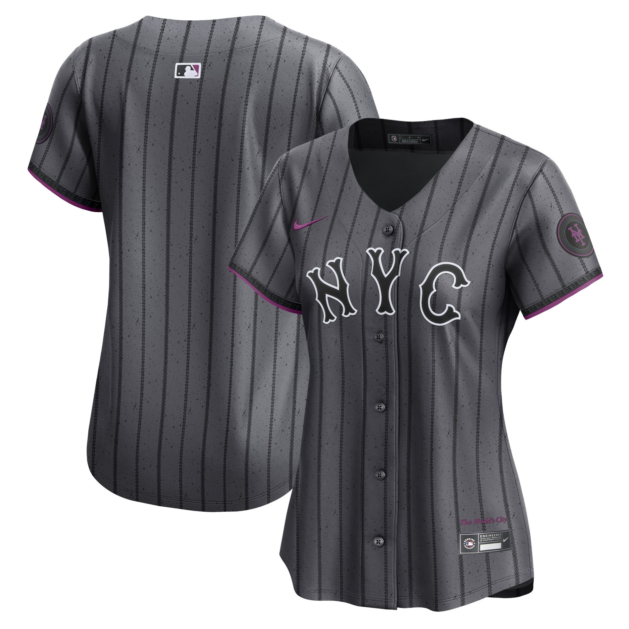 Team Men's New York Mets 2024 City Connect Vapor Premier Limited - Graphite Jersey - All Stitched