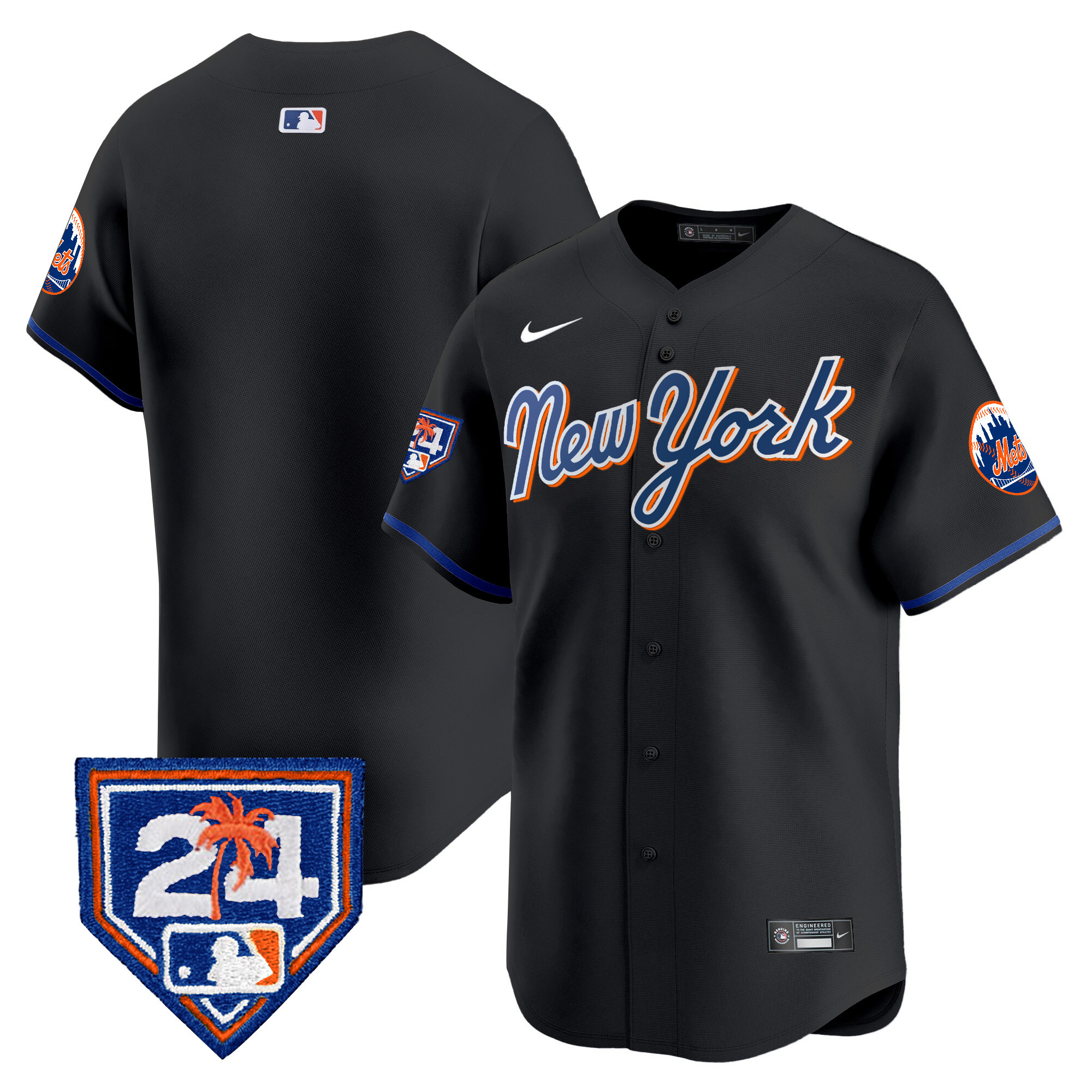 Team Men's New York Mets 2024 Spring Training Vapor Premier Limited Black Jersey - All Stitched