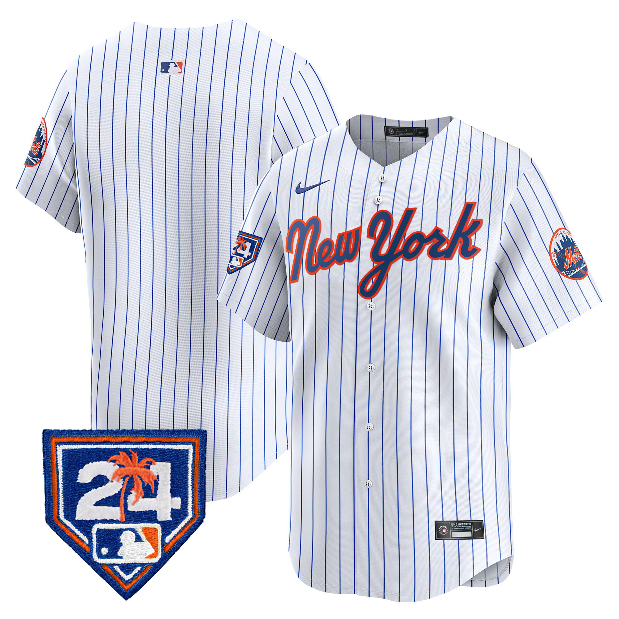 Team Men's New York Mets 2024 Spring Training Vapor Premier Limited White Jersey - All Stitched