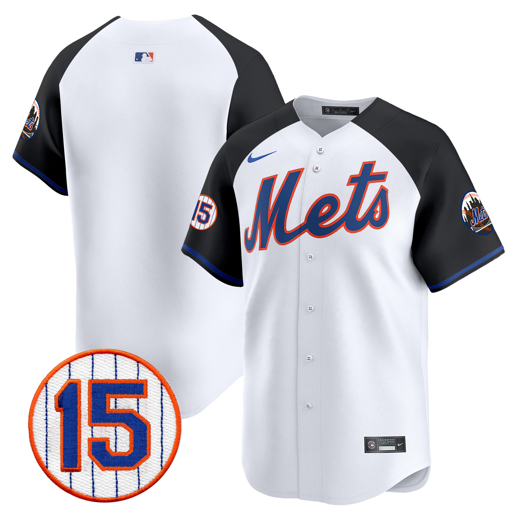 Team Men's New York Mets Jerry Grote Patch Vapor Premier Limited Alternate Jersey - All Stitched