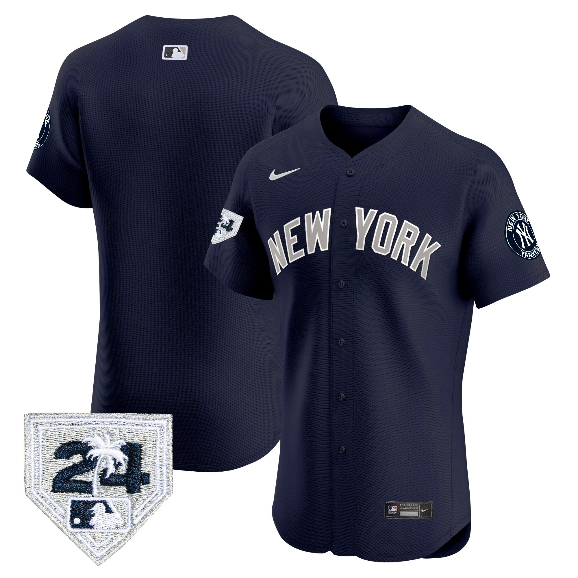 Team Men's New York Yankees 2024 Spring Training Patch Vapor Premier Elite V2 Alternate Jersey - All Stitched