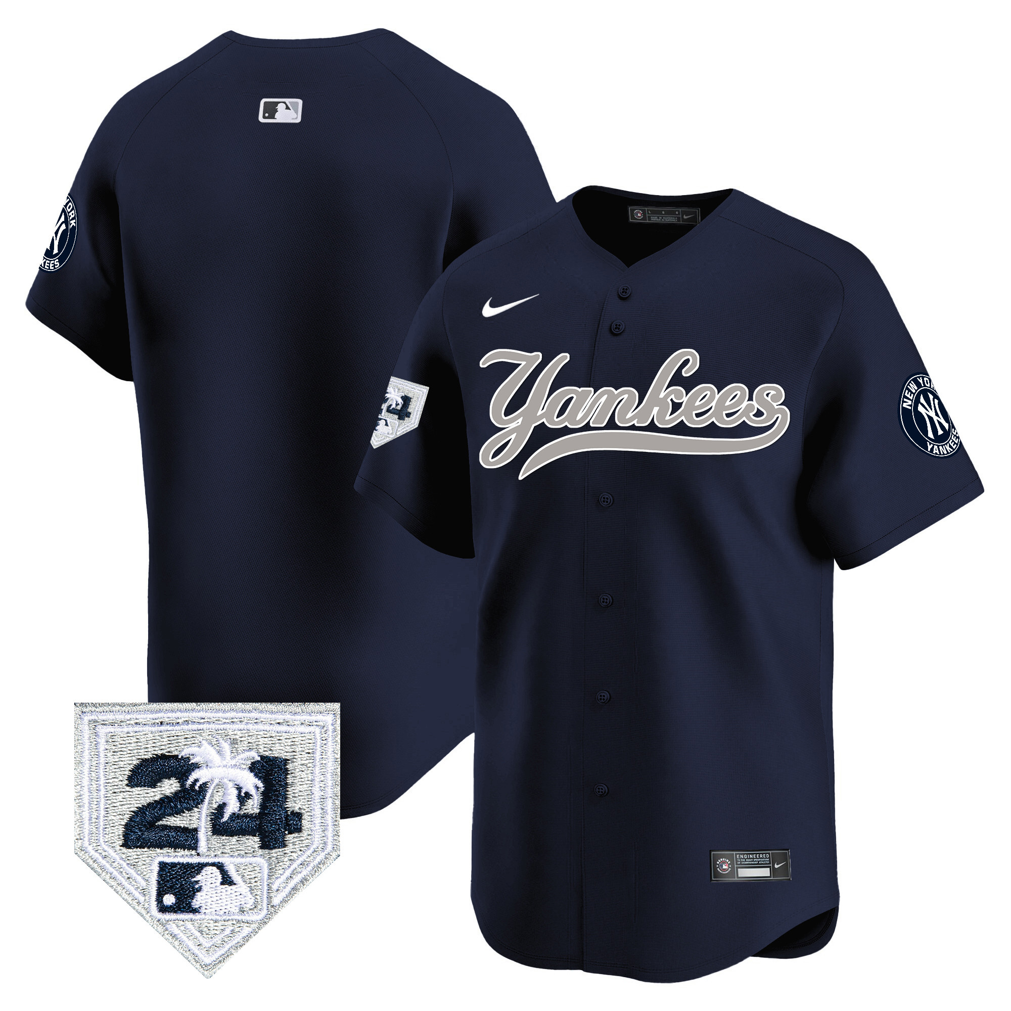 Team Men's New York Yankees 2024 Spring Training Patch Vapor Premier Limited V6 Alternate Jersey - All Stitched