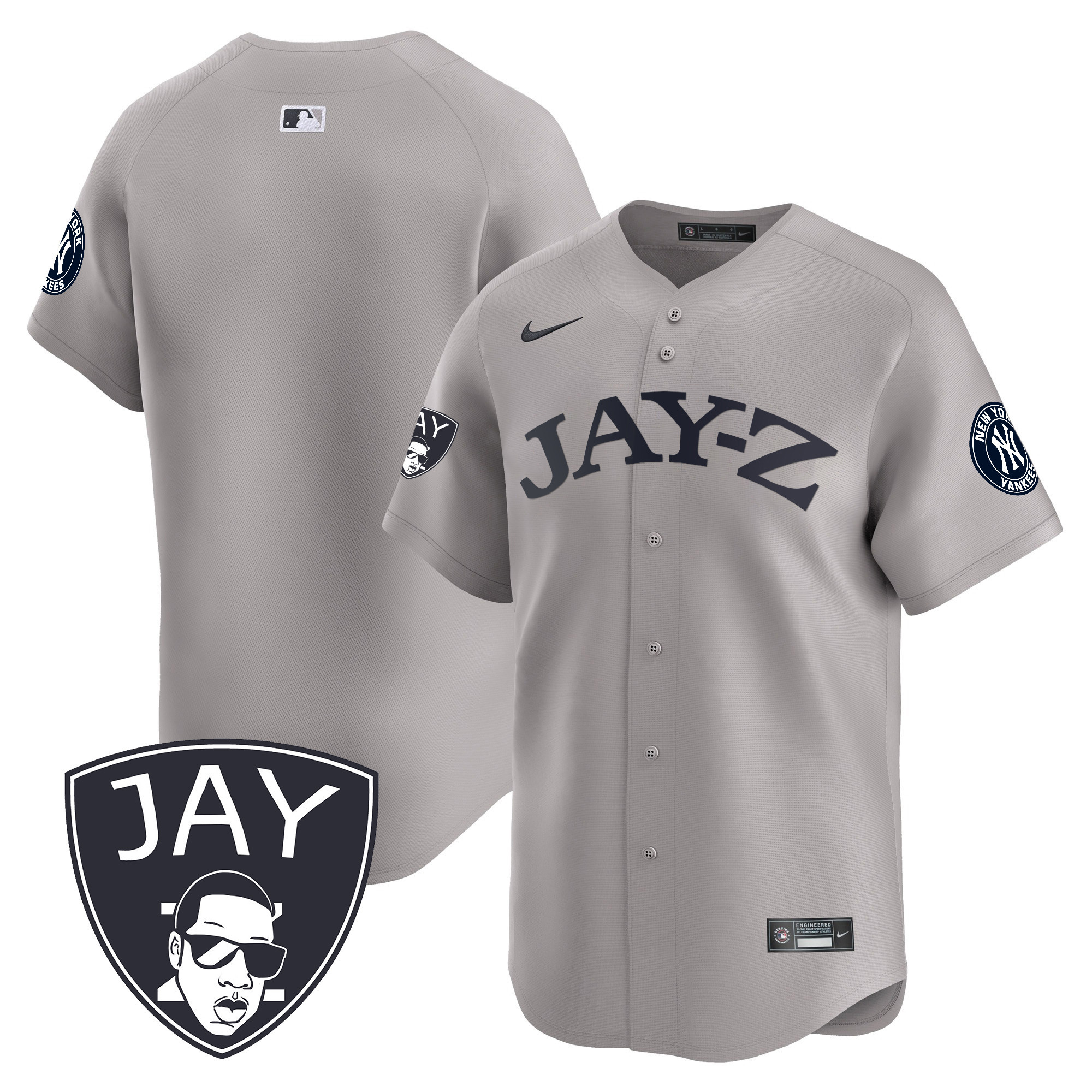 Team Men's New York Yankees Jay-Z Vapor Premier Limited Gray Jersey - All Stitched