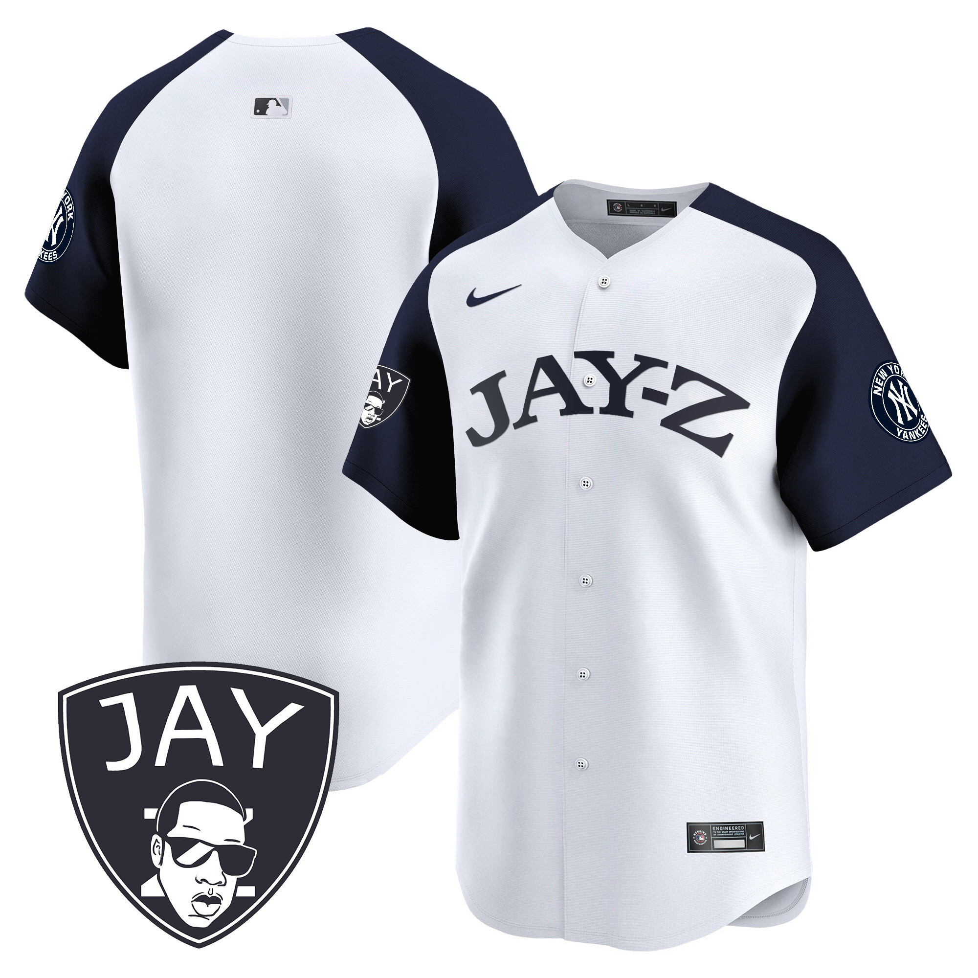 Team Men's New York Yankees Jay-Z Vapor Premier Limited White Alternate Jersey - All Stitched