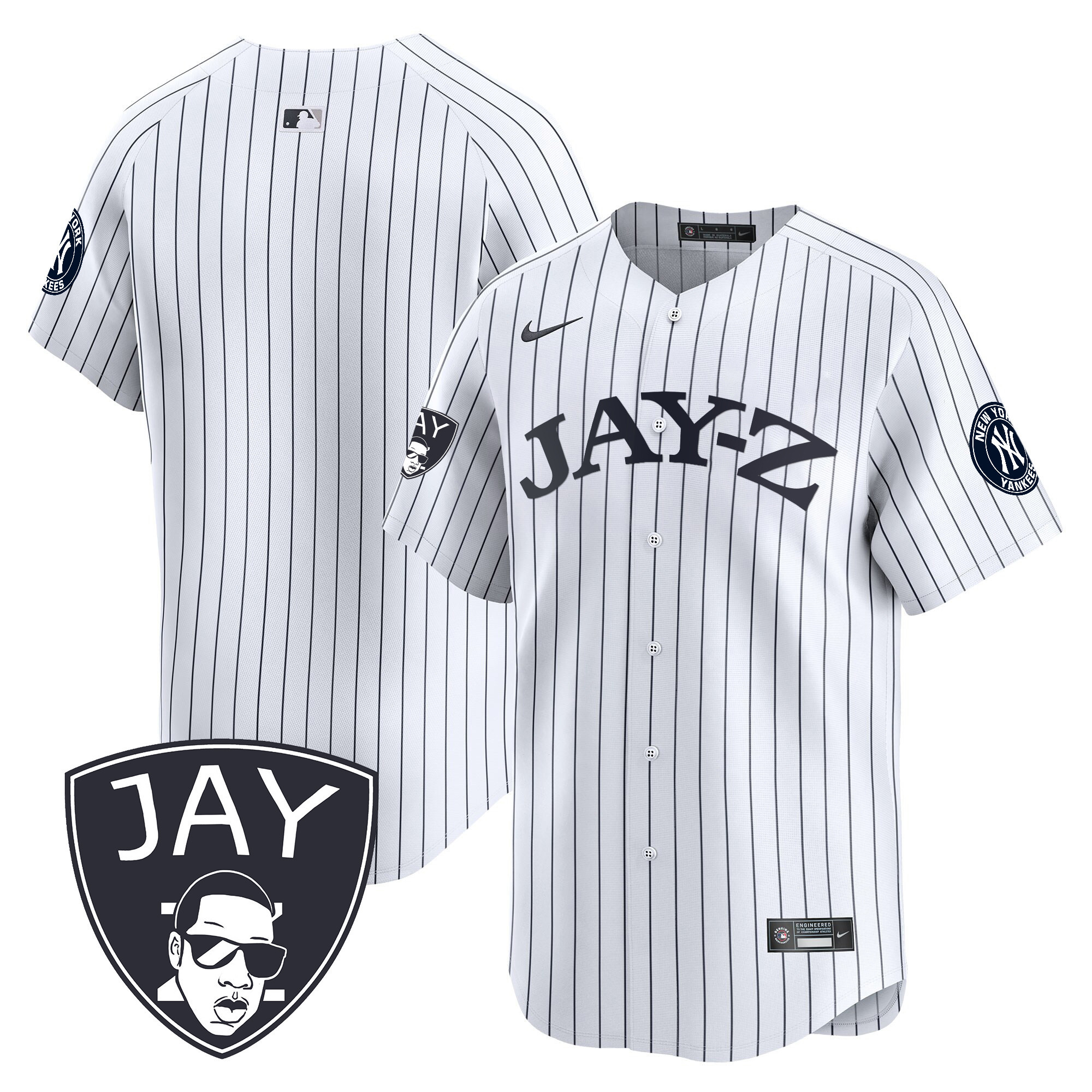 Team Men's New York Yankees Jay-Z Vapor Premier Limited White Jersey - All Stitched