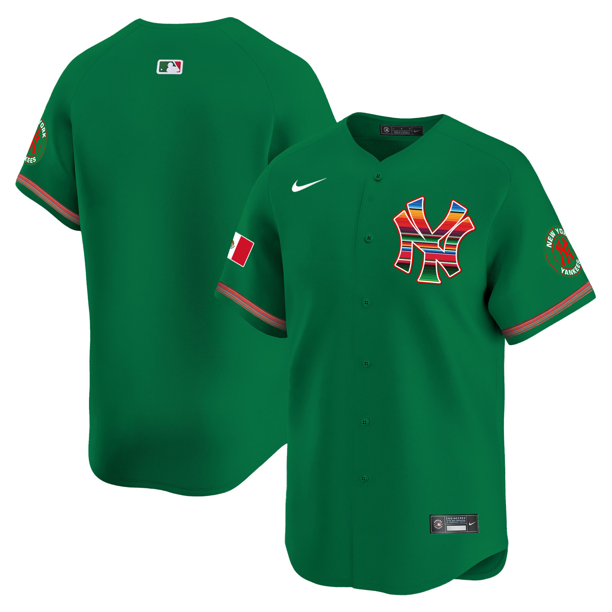 Team Men's New York Yankees Mexico Vapor Premier Limited Green Jersey - All Stitched