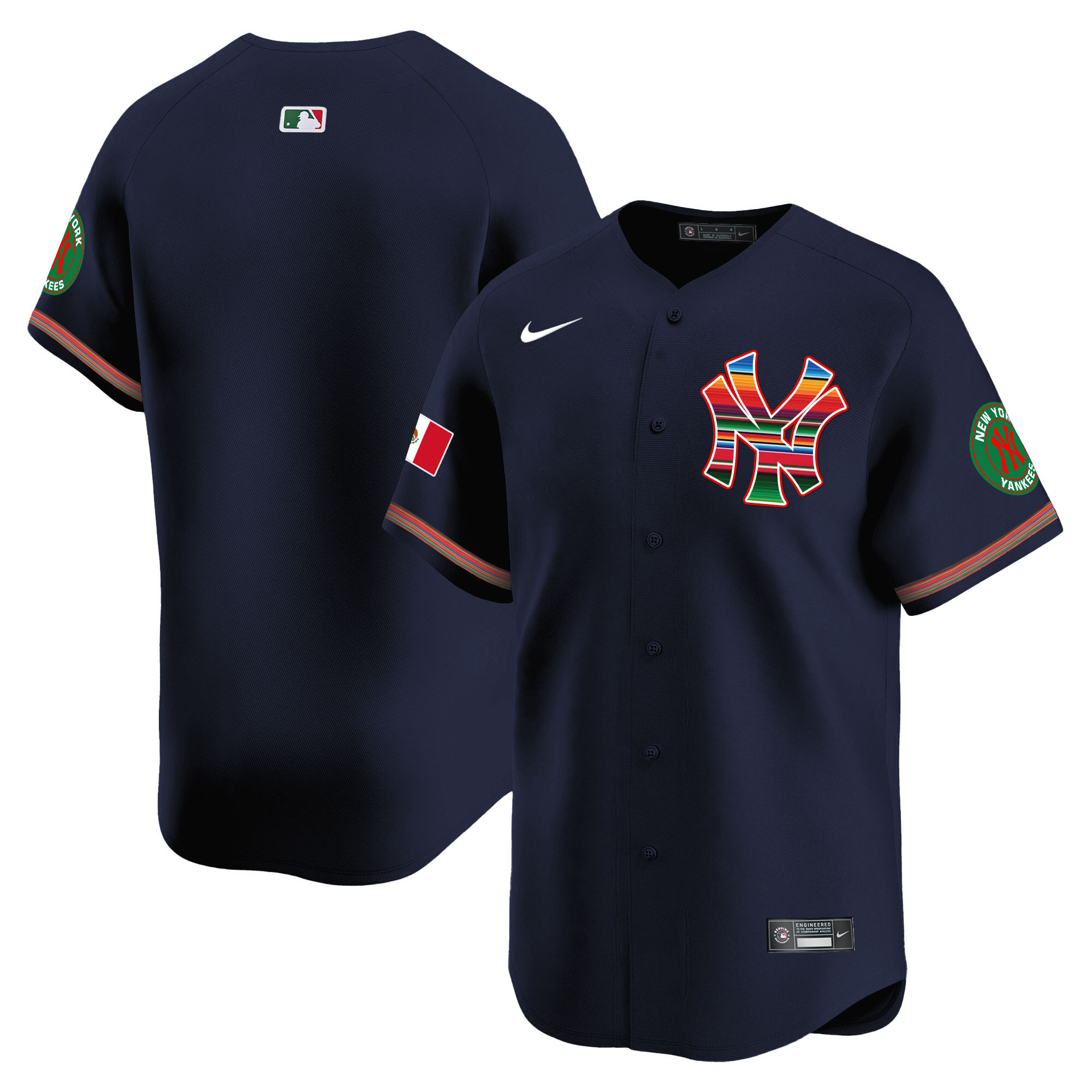 Team Men's New York Yankees Mexico Vapor Premier Limited Navy Jersey - All Stitched