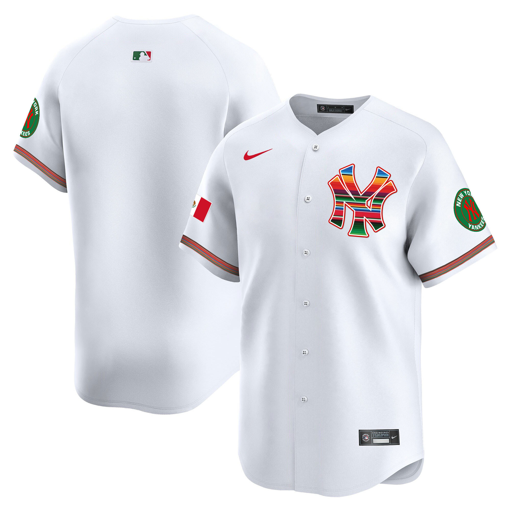 Team Men's New York Yankees Mexico Vapor Premier Limited White Jersey - All Stitched