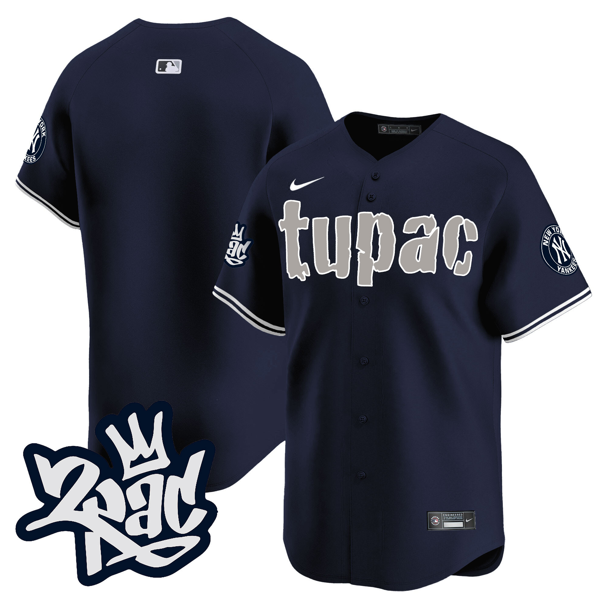 Team Men's New York Yankees Tupac Shakur Vapor Premier Limited Alternate Jersey - All Stitched
