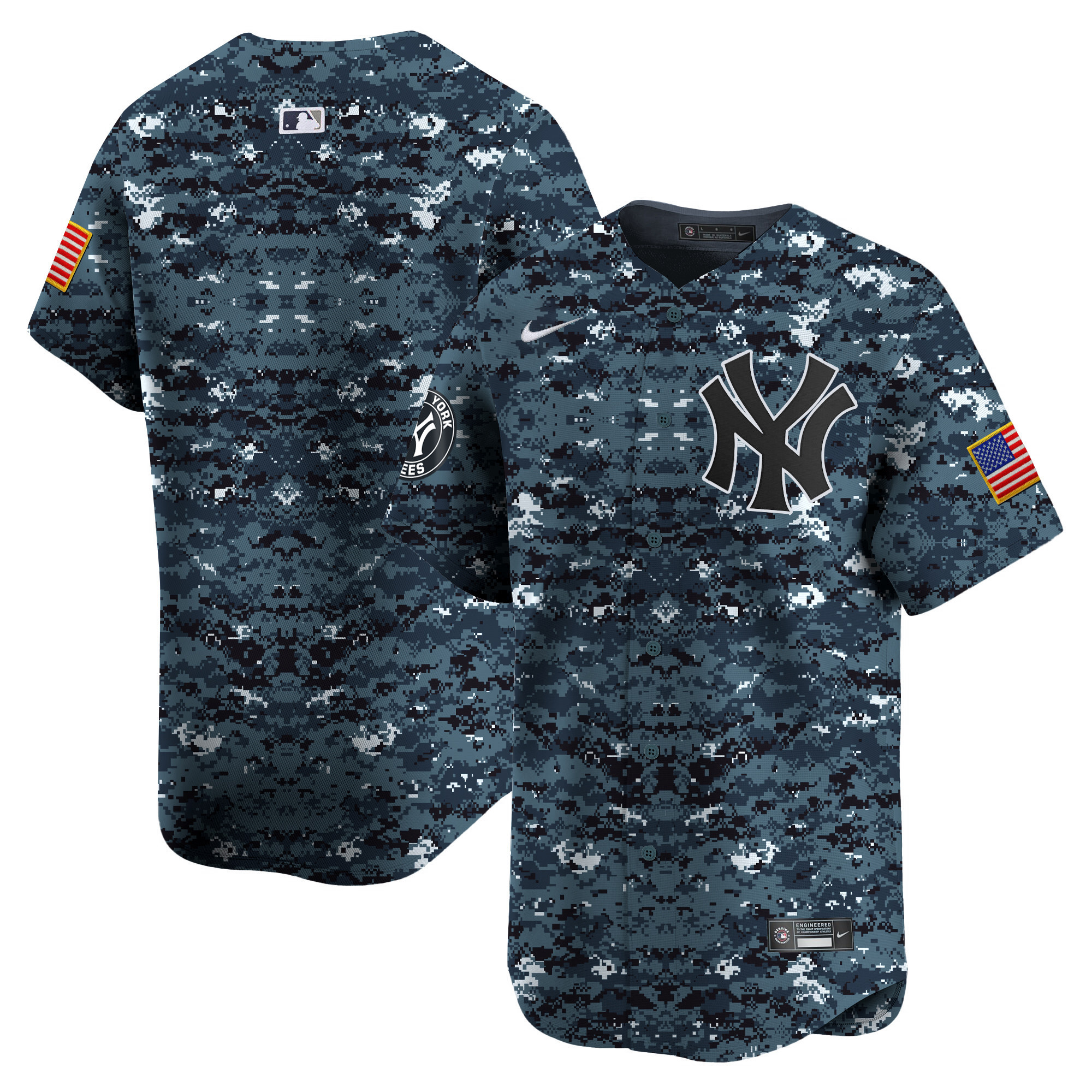 Team Men's New York Yankees USMC Alternate Vapor Premier Limited Navy Jersey - All Stitched