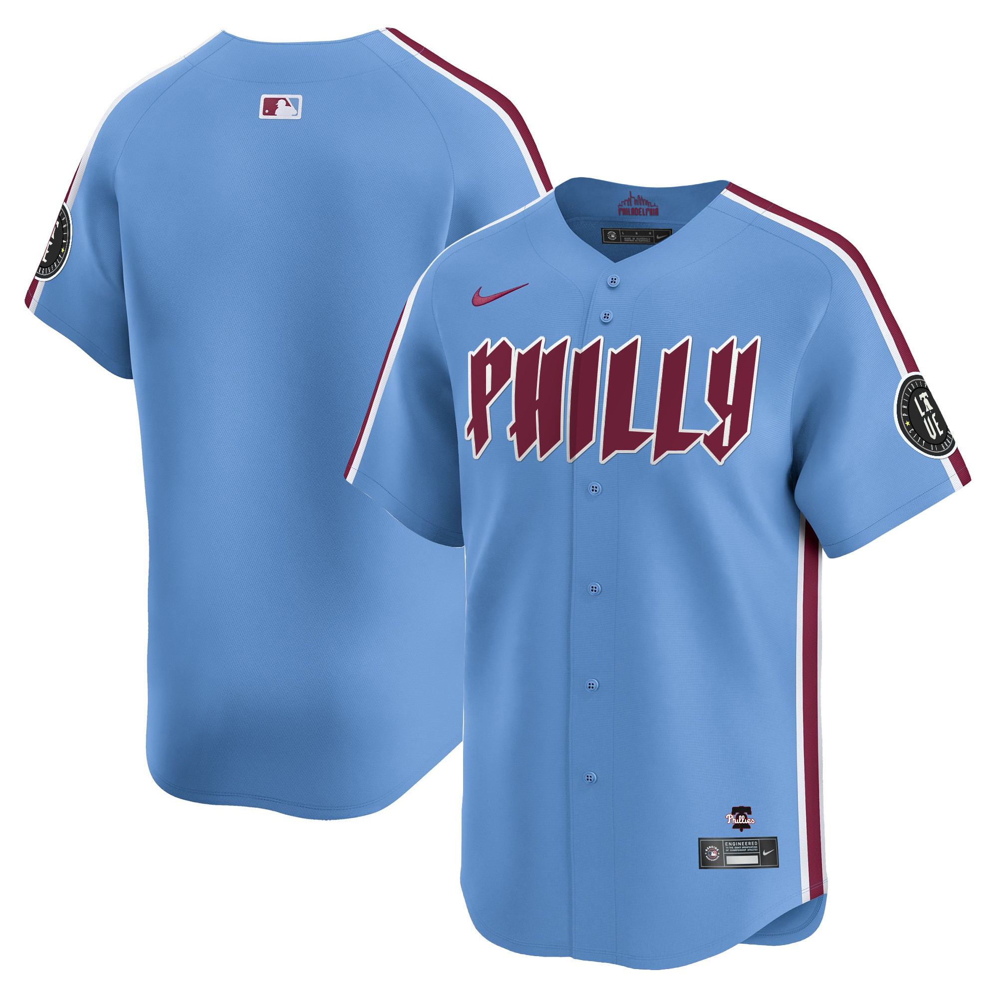Team Men's Philadelphia Phillies 2024 City Connect Vapor Premier Limited Light Blue Jersey - All Stitched