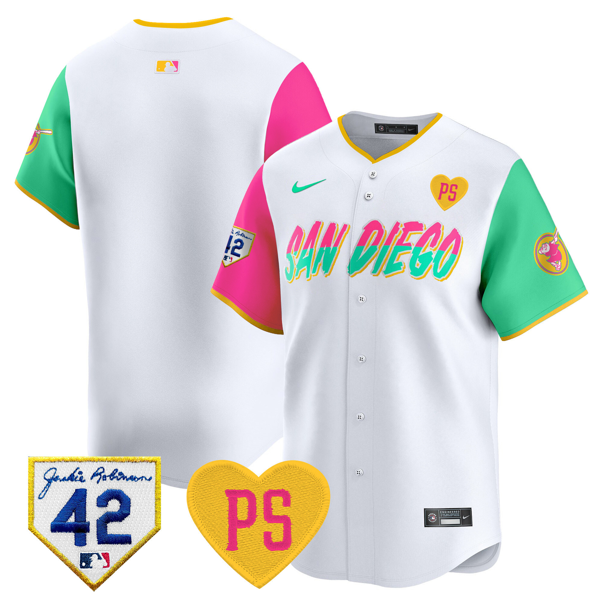 Team Men's San Diego Padres 2024 "For Peter" & Robinson Patch Vapor Premier Limited City Connect Jersey - All Stitched