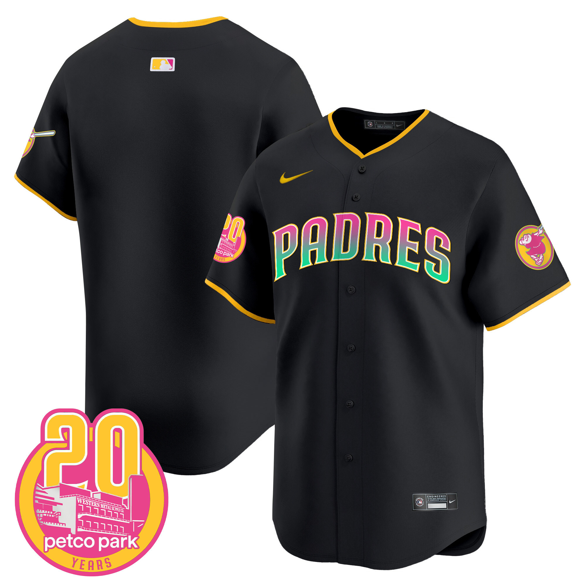 Team Men's San Diego Padres 2024 San Diego City Style Vapor Premier Limited Black Jersey - All Stitched