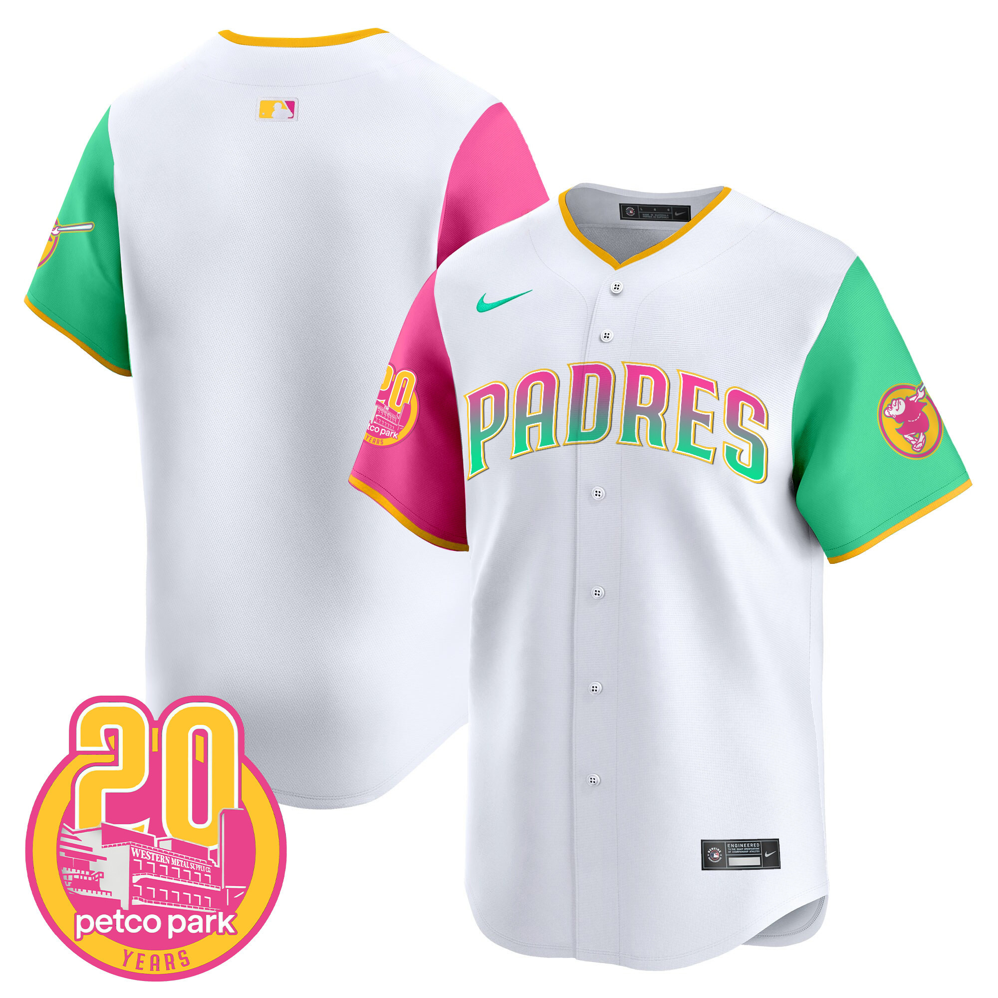 Team Men's San Diego Padres 2024 San Diego City Style Vapor Premier Limited Color Sleeves Jersey - All Stitched