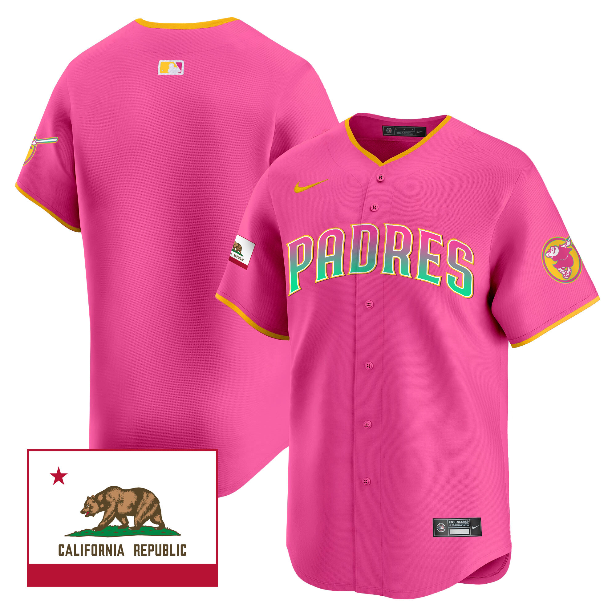 Team Men's San Diego Padres 2024 San Diego City Style Vapor Premier Limited V2 Pink Jersey - All Stitched