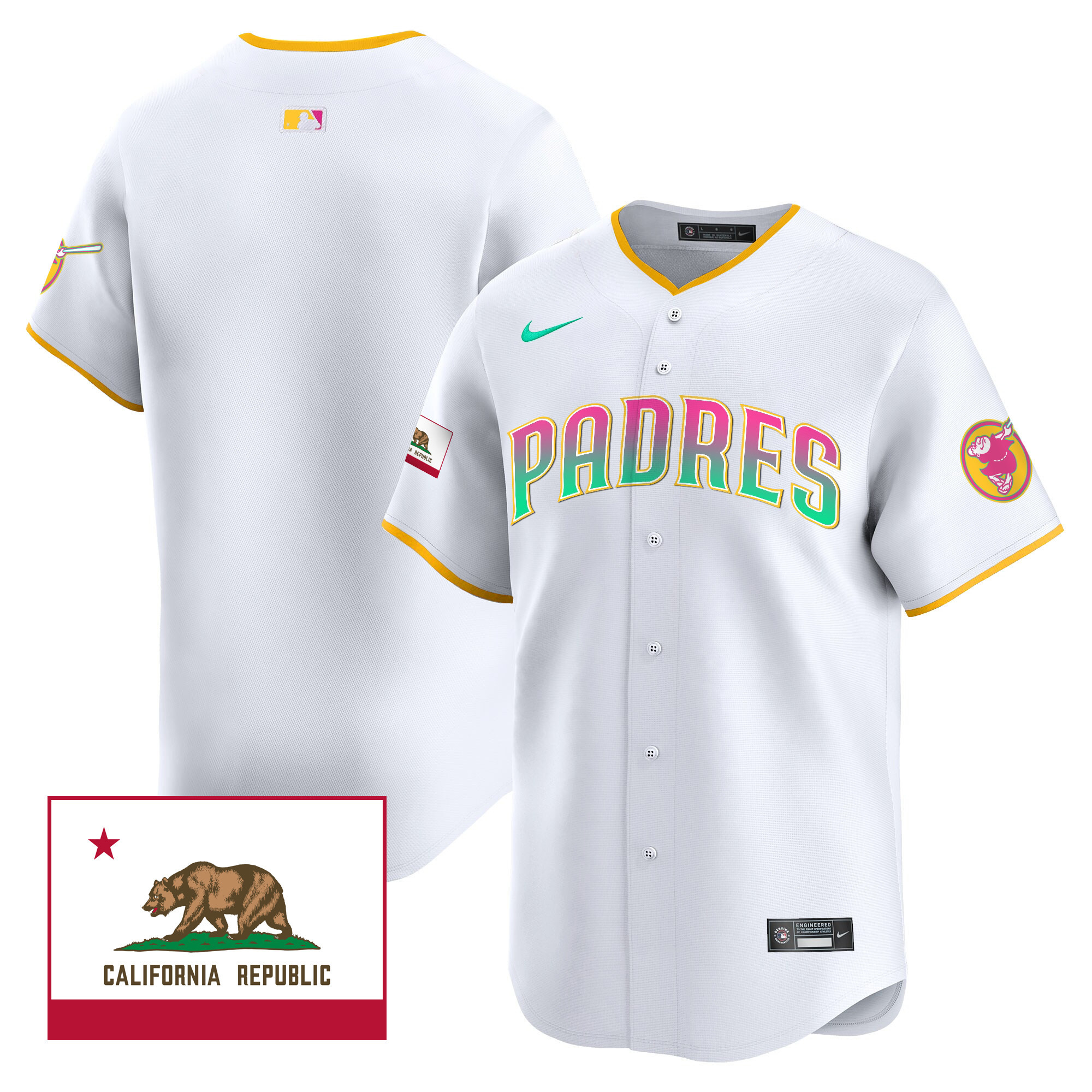 Team Men's San Diego Padres 2024 San Diego City Style Vapor Premier Limited V2 White Jersey - All Stitched