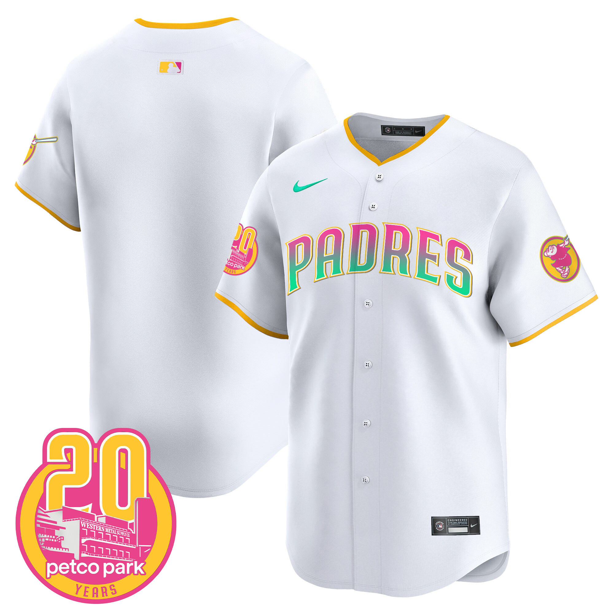 Team Men's San Diego Padres 2024 San Diego City Style Vapor Premier Limited White Jersey - All Stitched