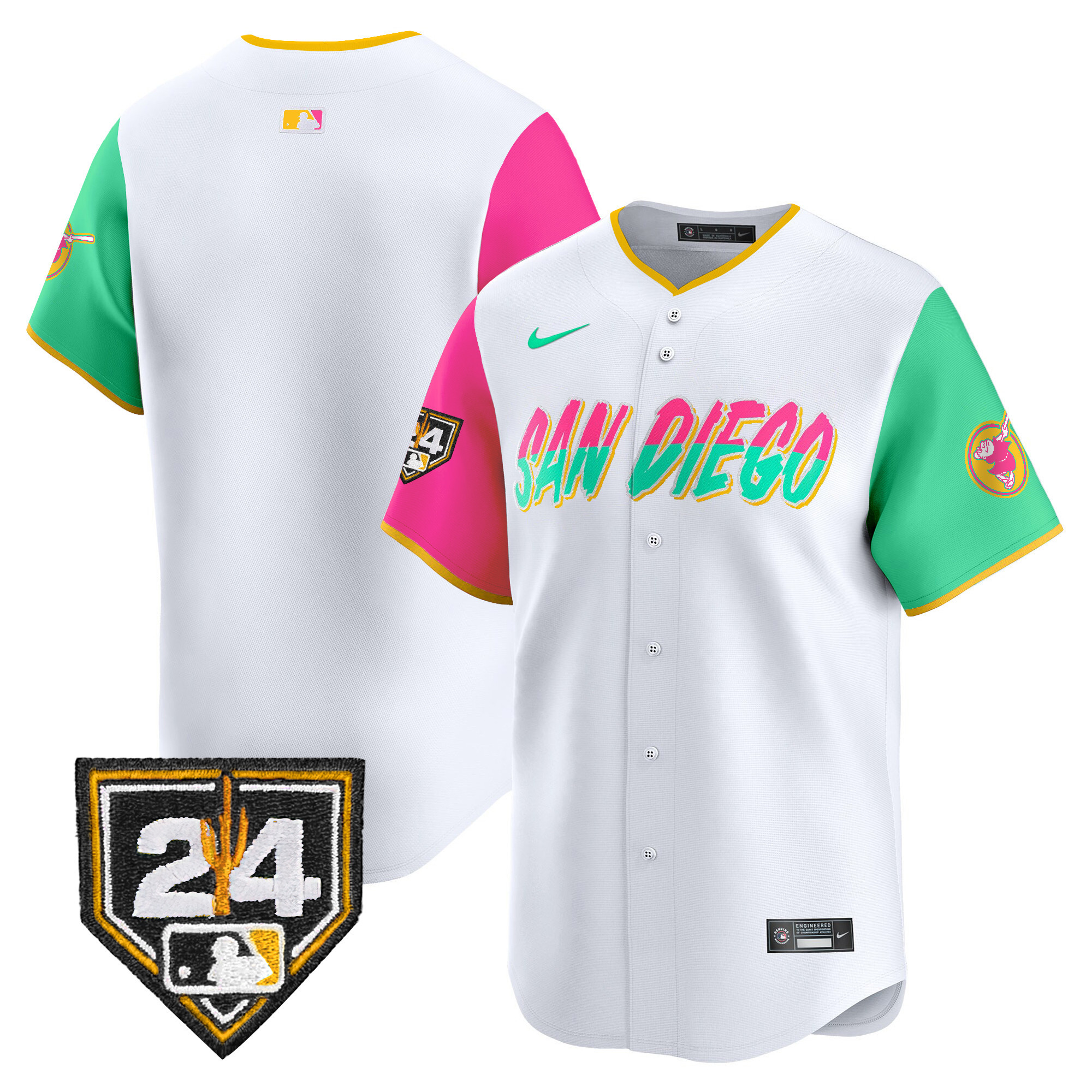 Team Men's San Diego Padres 2024 Spring Training Patch Vapor Premier Limited City Connect Jersey - All Stitched