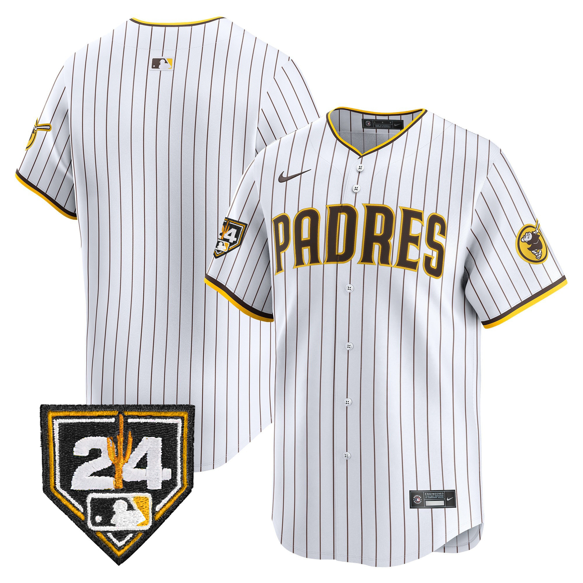 Team Men's San Diego Padres 2024 Spring Training Patch Vapor Premier Limited White Jersey - All Stitched