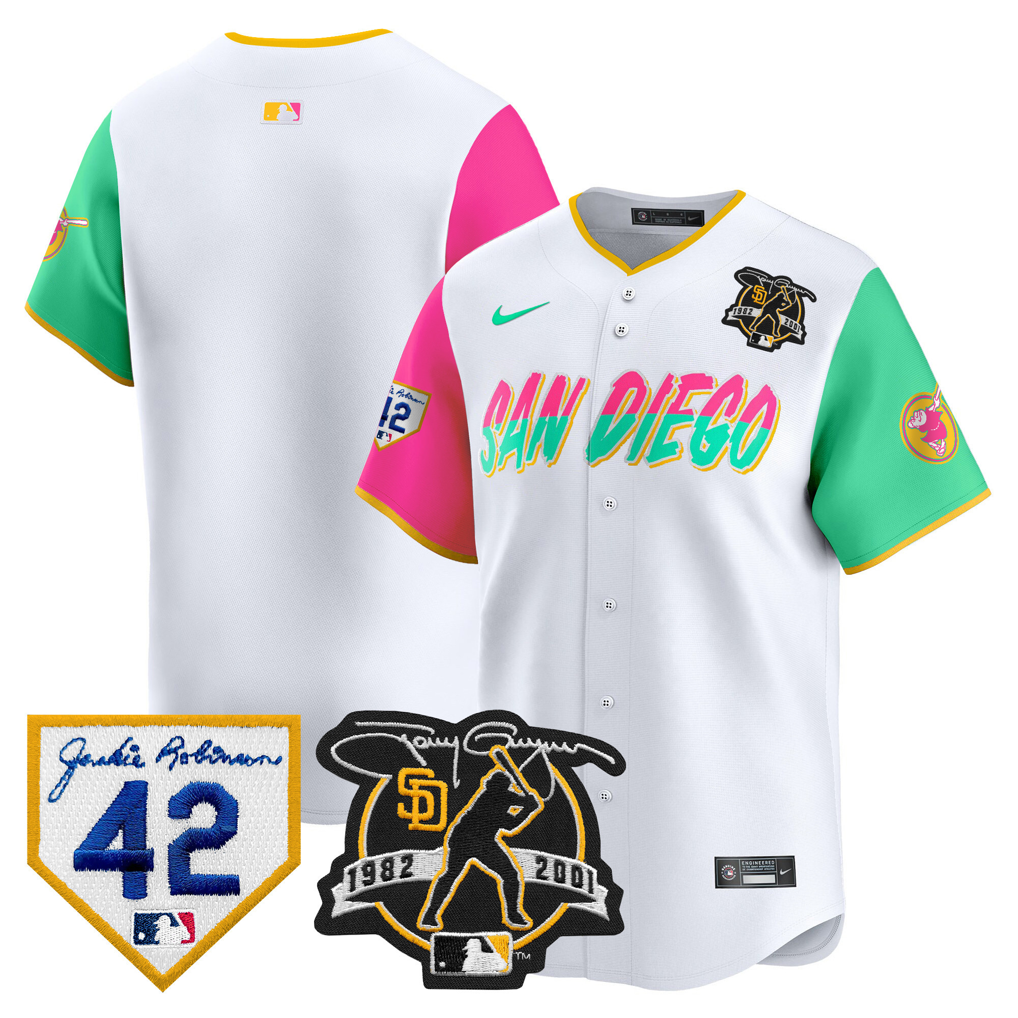 Team Men's San Diego Padres 2024 Tony Gwynn & Robinson Patch Vapor Premier Limited City Connect Jersey - All Stitched